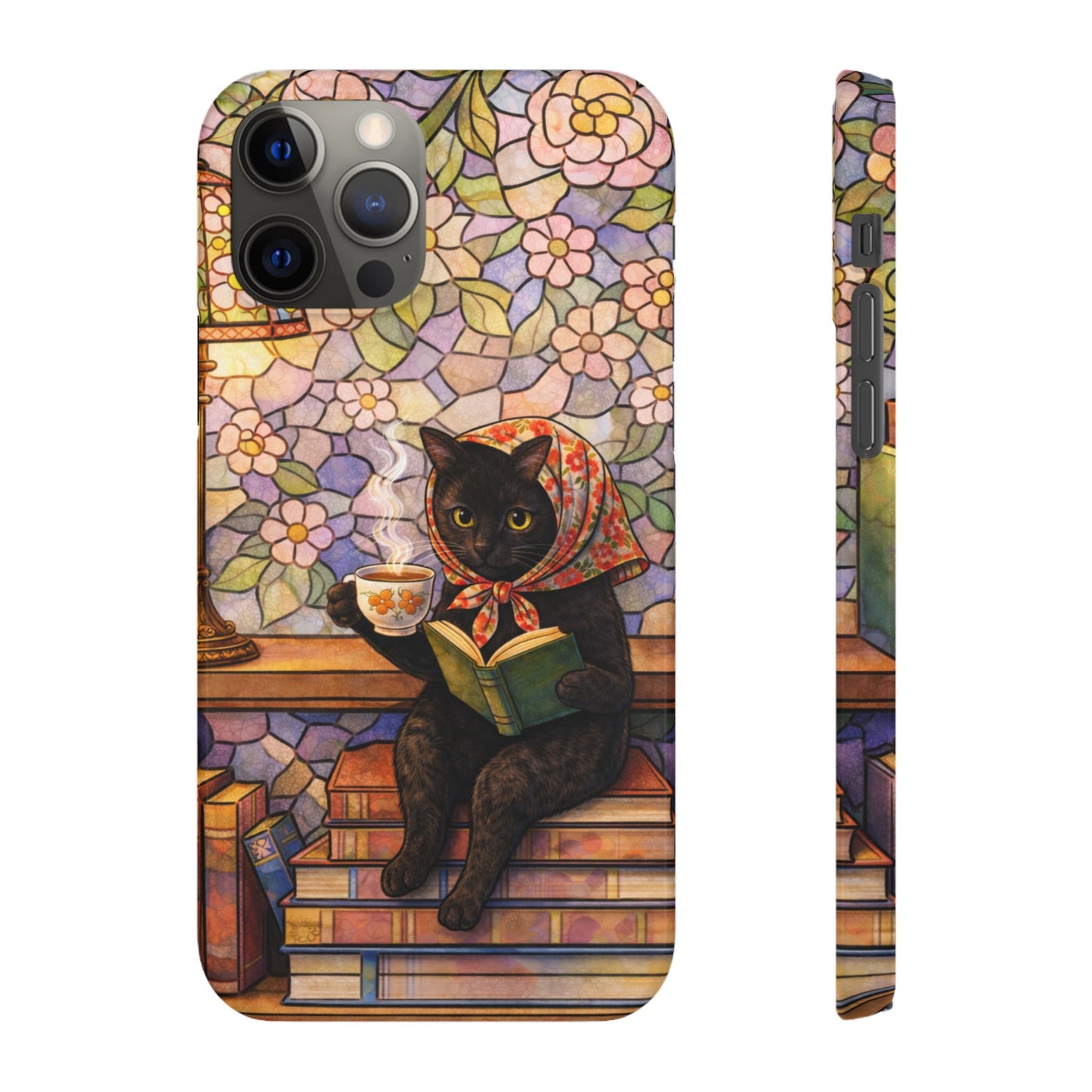 Babushka Cat Reads Artistic Literary Snap Phone Cases