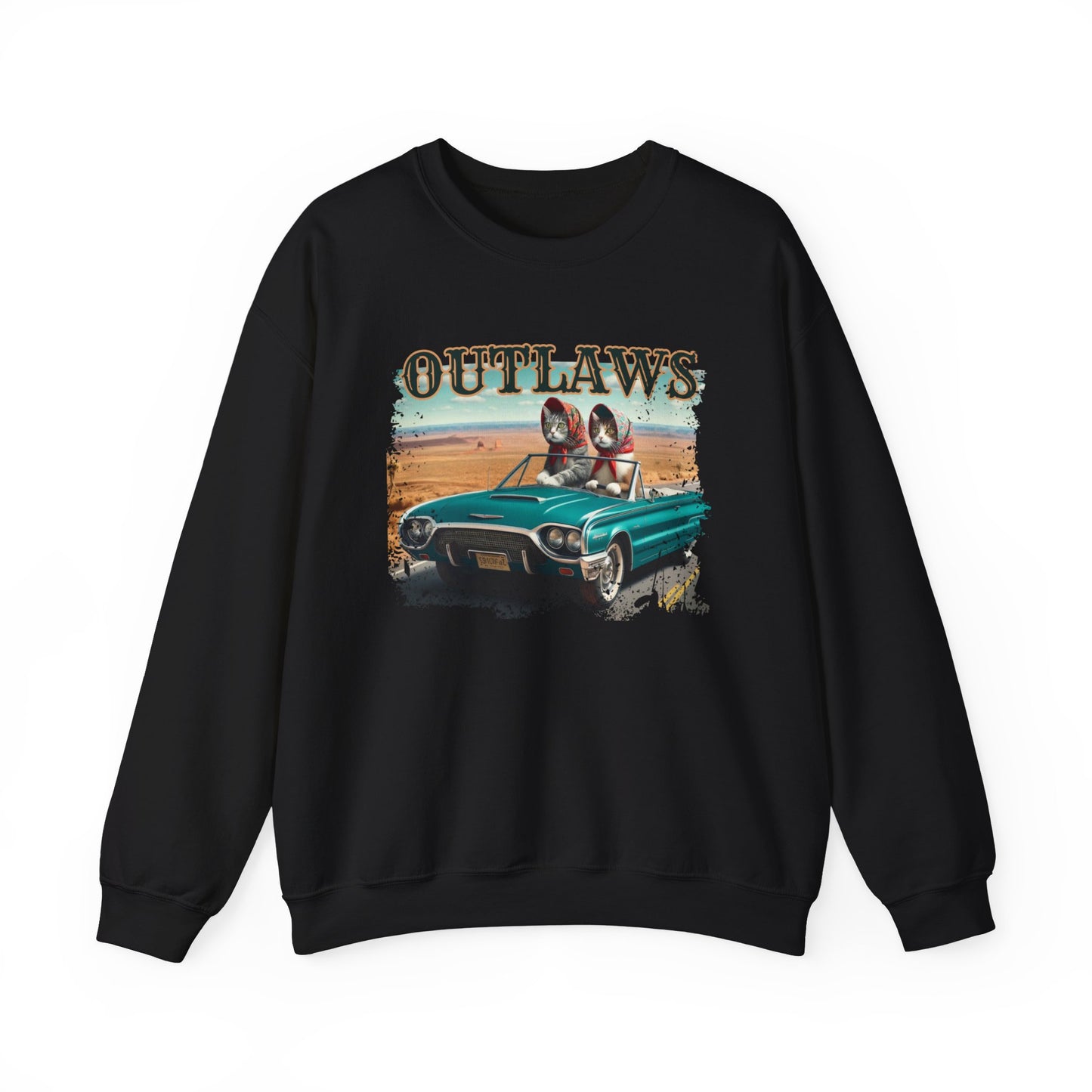 Babushka Cat Outlaws Unisex Heavy Blend™ Crewneck Sweatshirt