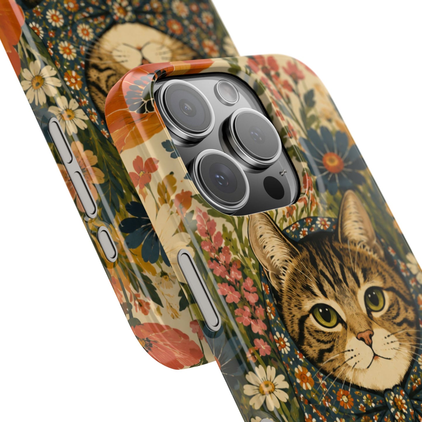 Babushka Cat Peeky Gardens Snap Phone Case