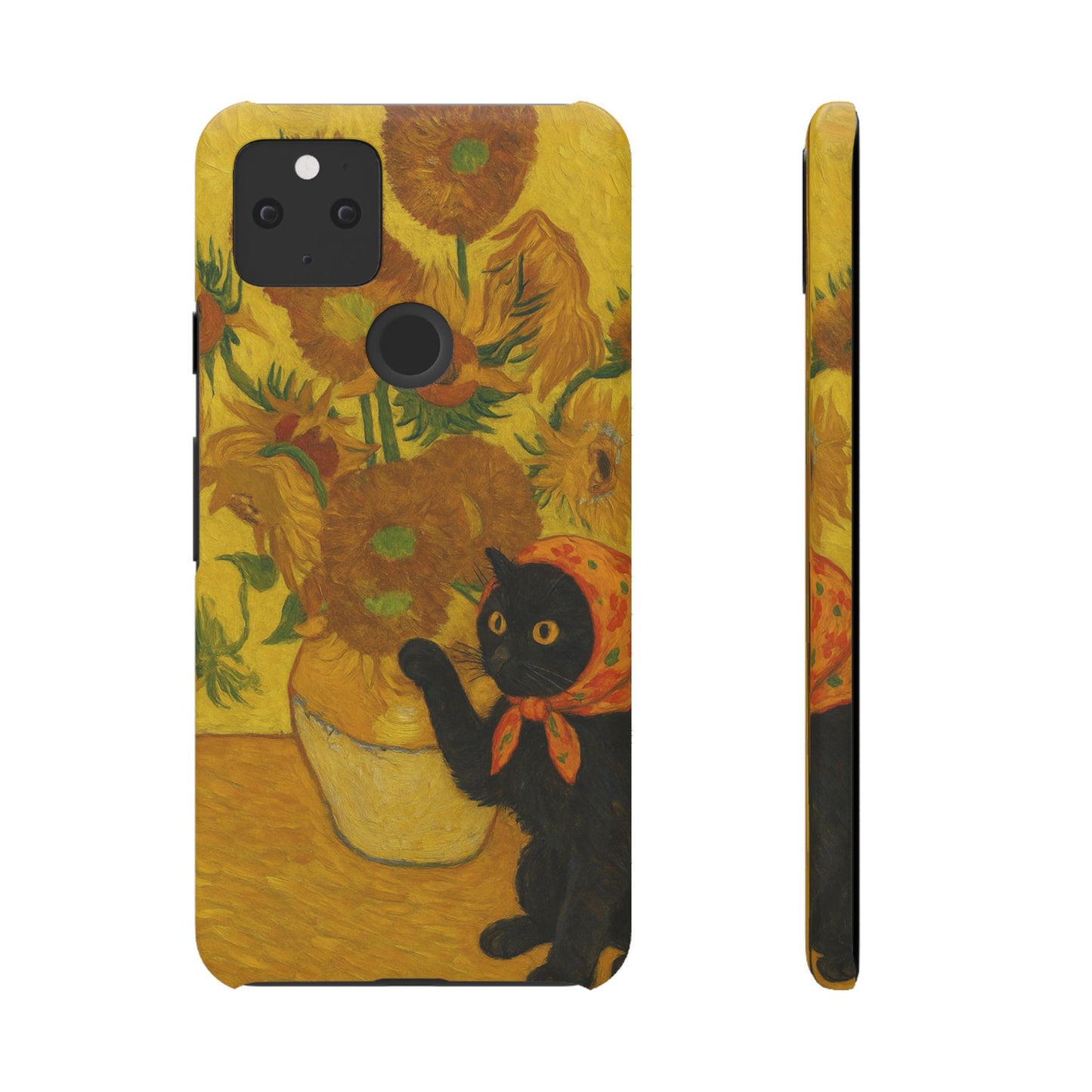 Babushka Cat Van Gogh Sunflowers Snap Phone Case