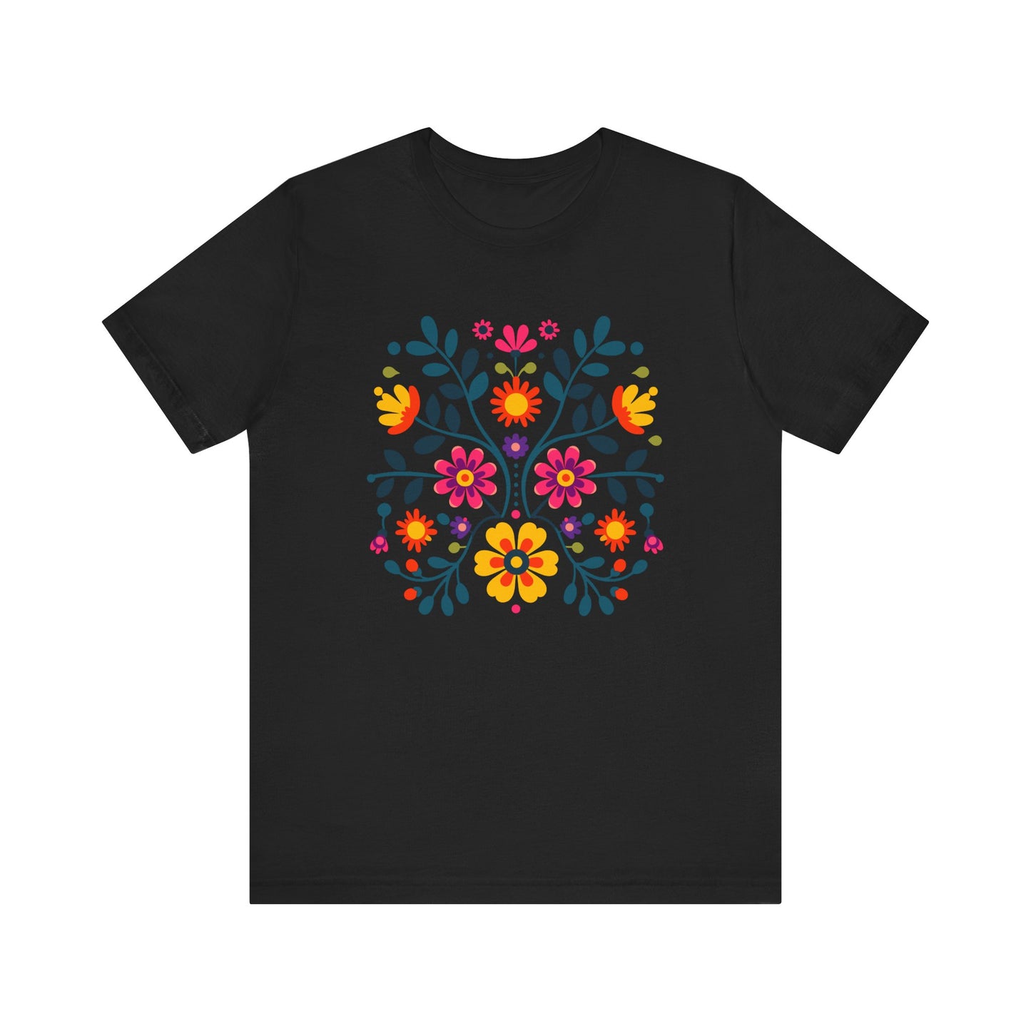 Folk Art Wycinanki Themey Crewneck  Tee - Polish Floral Lovers