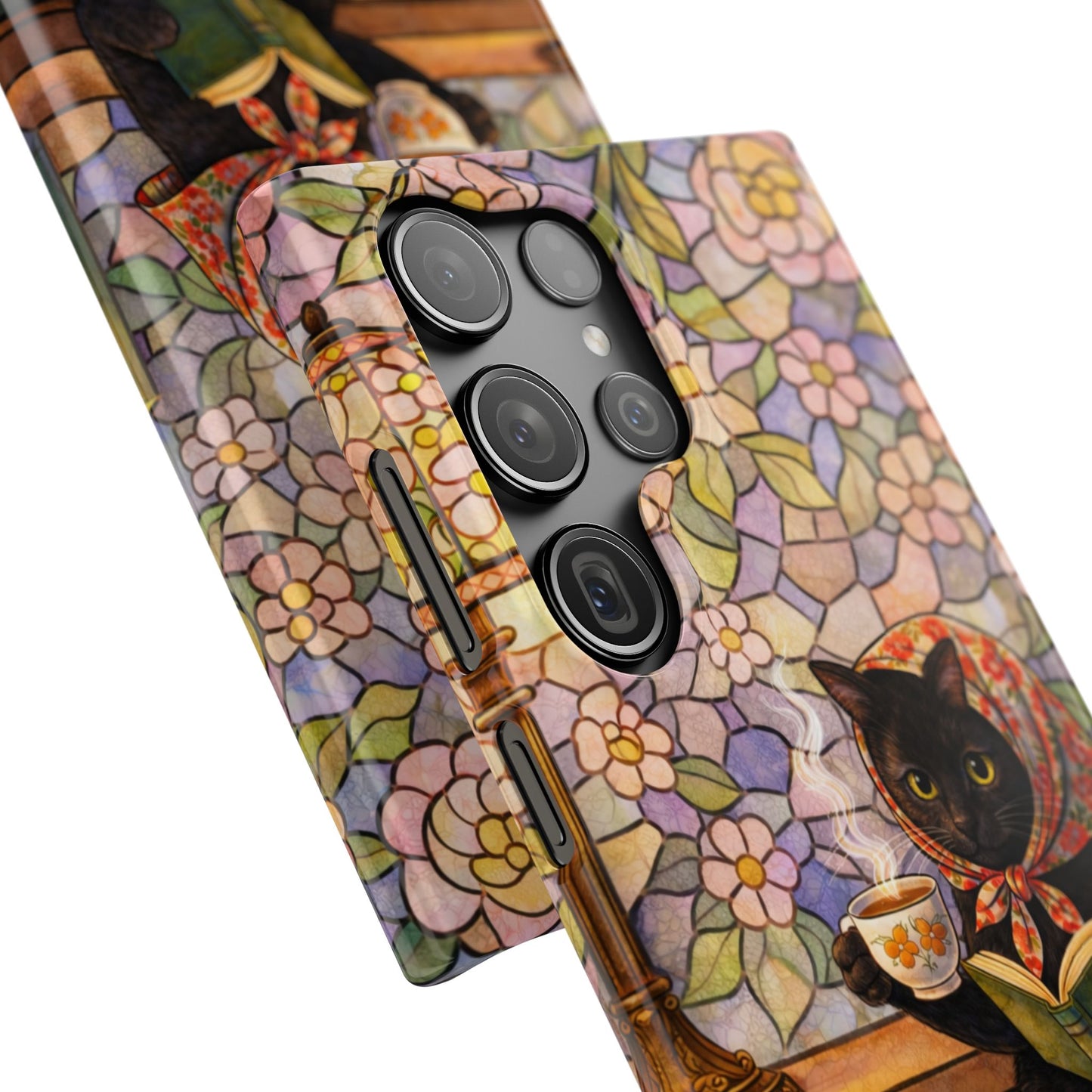 Babushka Cat Reads Artistic Literary Snap Phone Cases