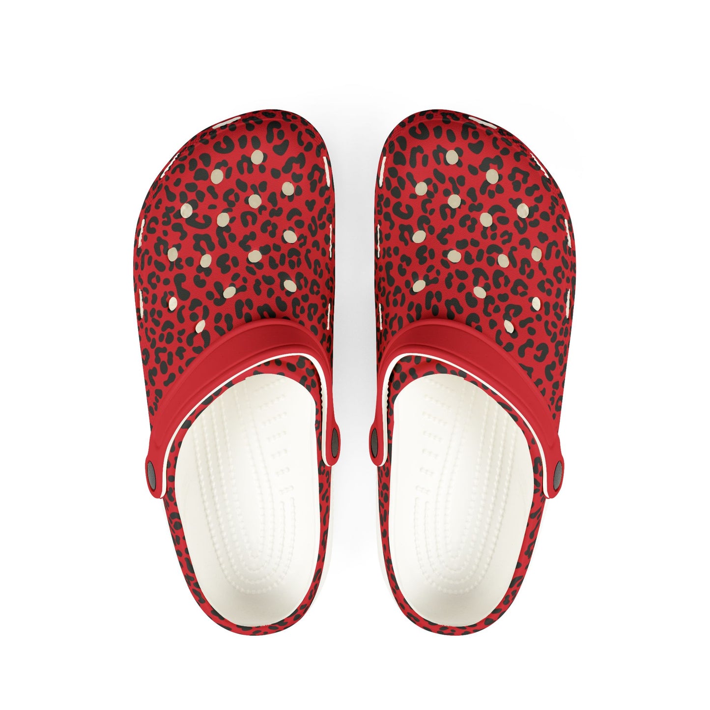 Red and Black Cheetah Granny Gliders EVA Foam Rubber Shoes