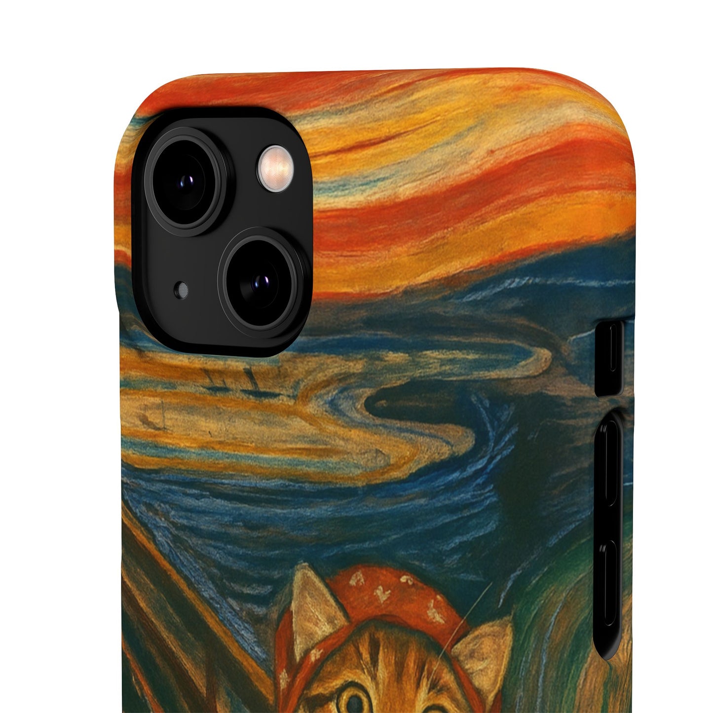 Babushka Cat x Edvard Munch The Scream Parody Art Snap Case