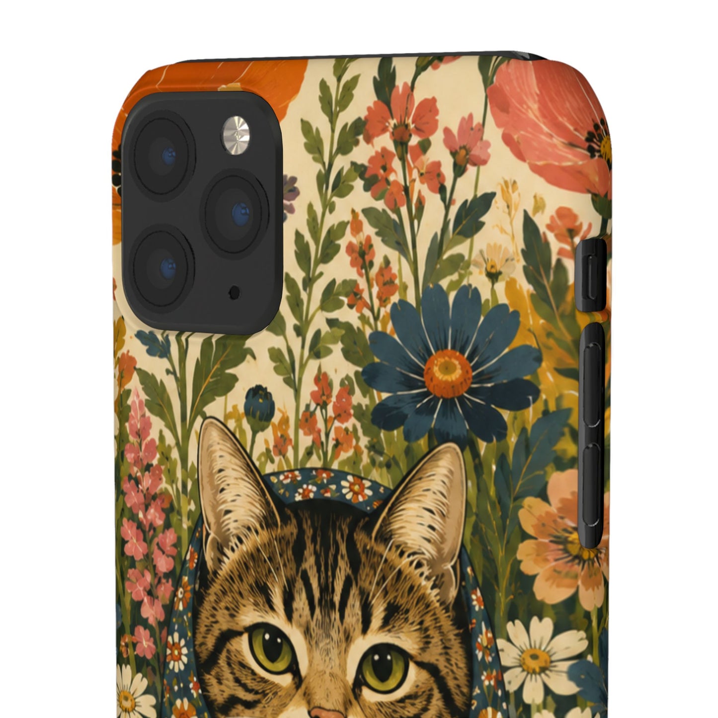 Babushka Cat Peeky Gardens Snap Phone Case