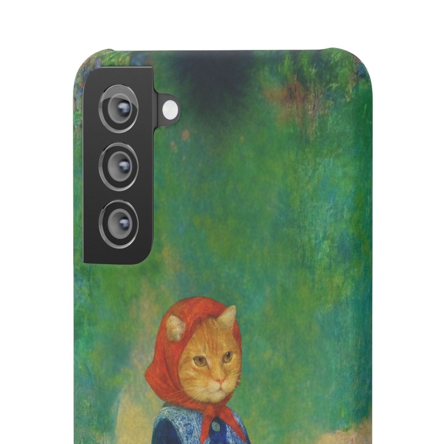 Babushka Cat With a Watering Can x Renoir Funny Art  Slim Phone Case