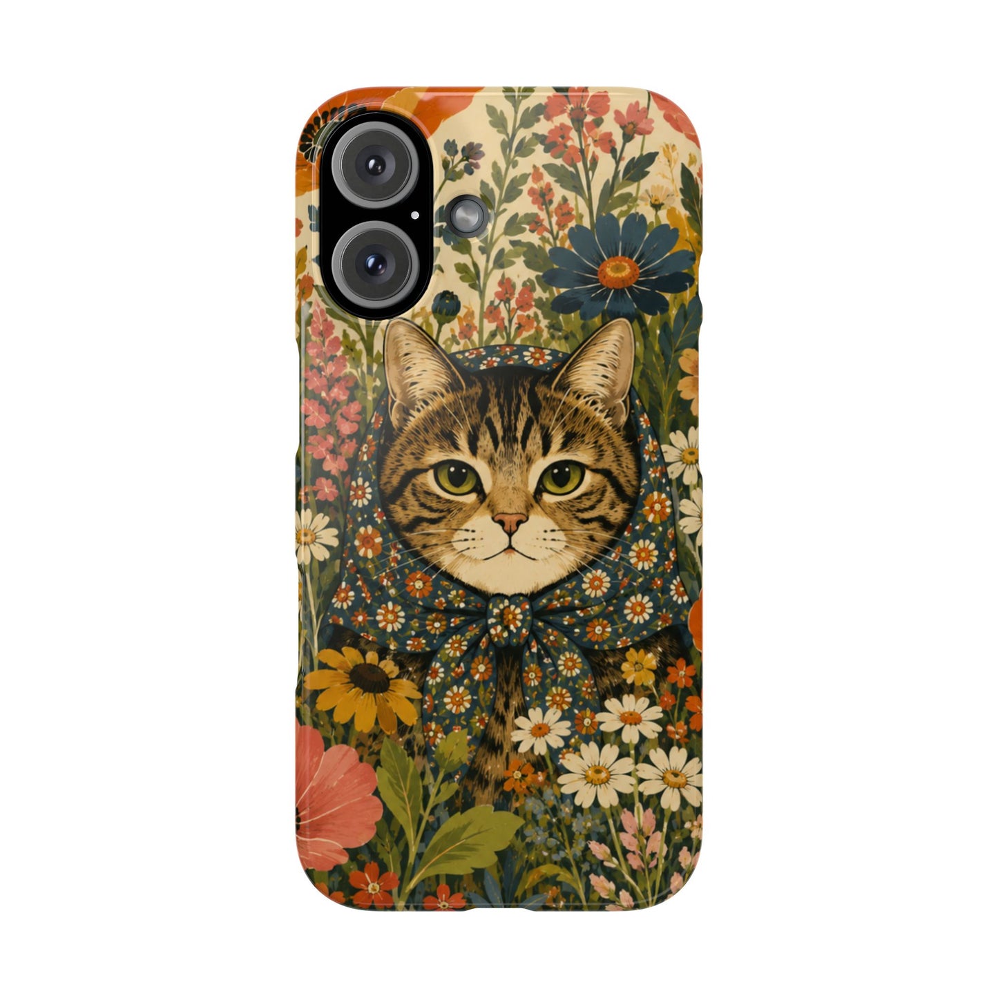 Babushka Cat Peeky Gardens Snap Phone Case