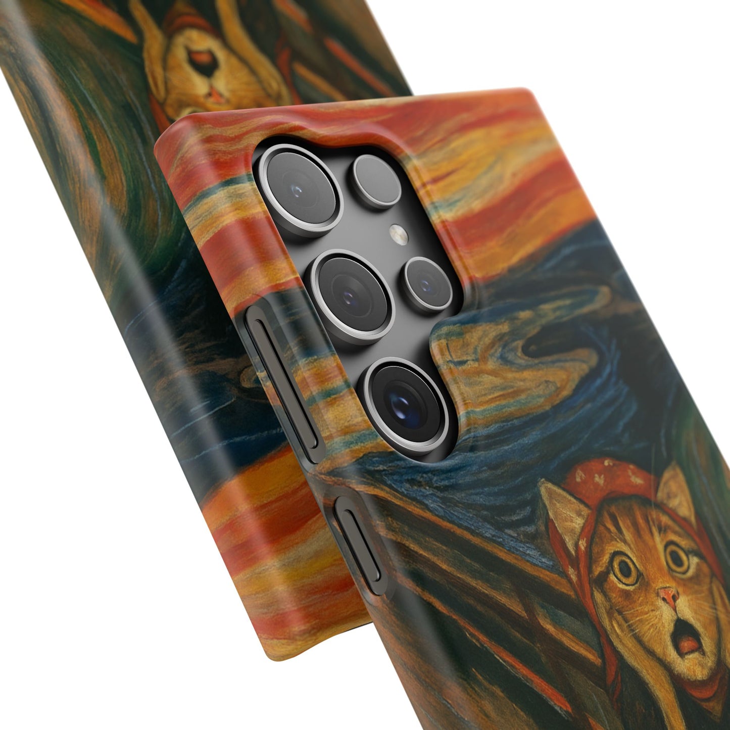 Babushka Cat x Edvard Munch The Scream Parody Art Snap Case