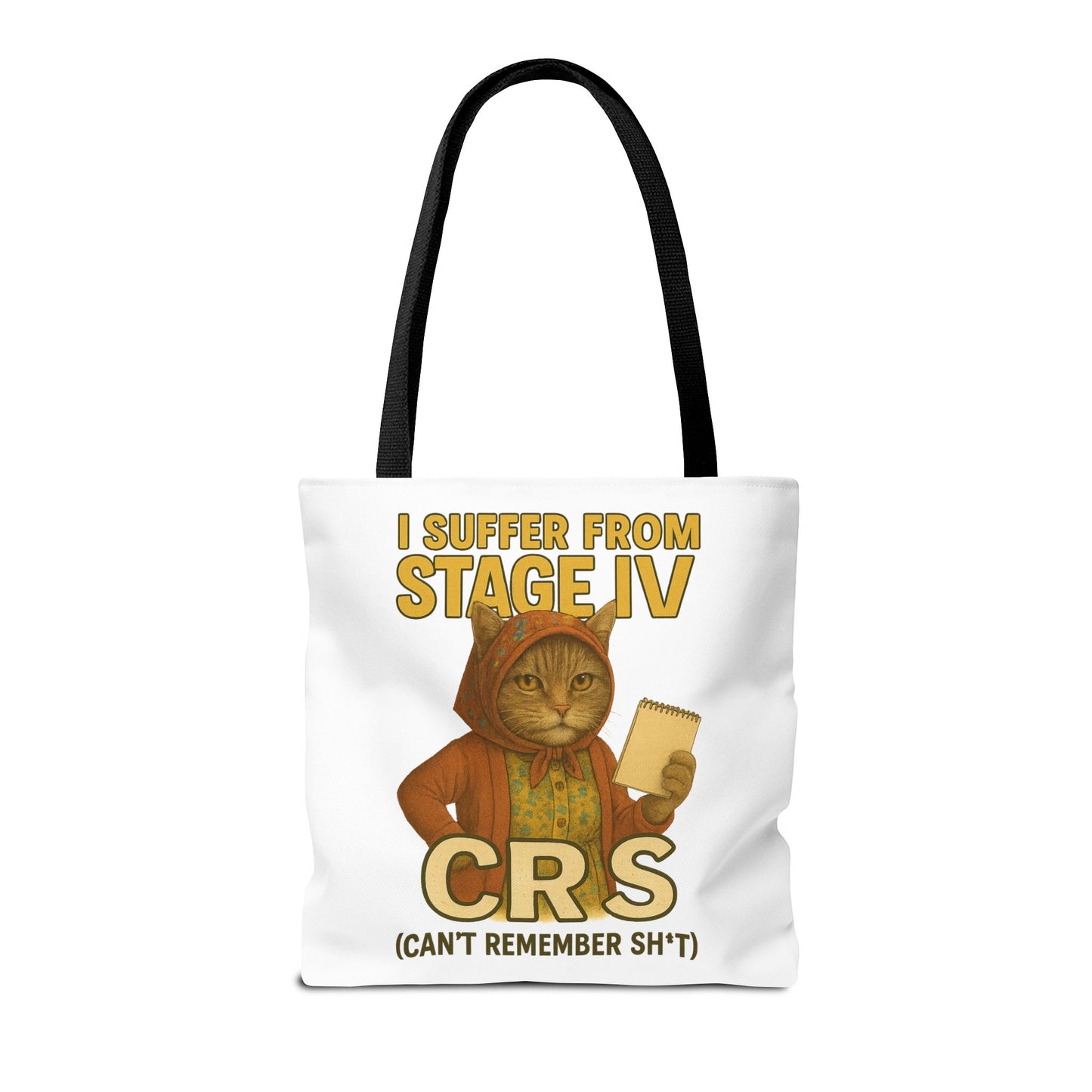 Babushka Cat Tote Bag, Aging Humor for Cat Lovers