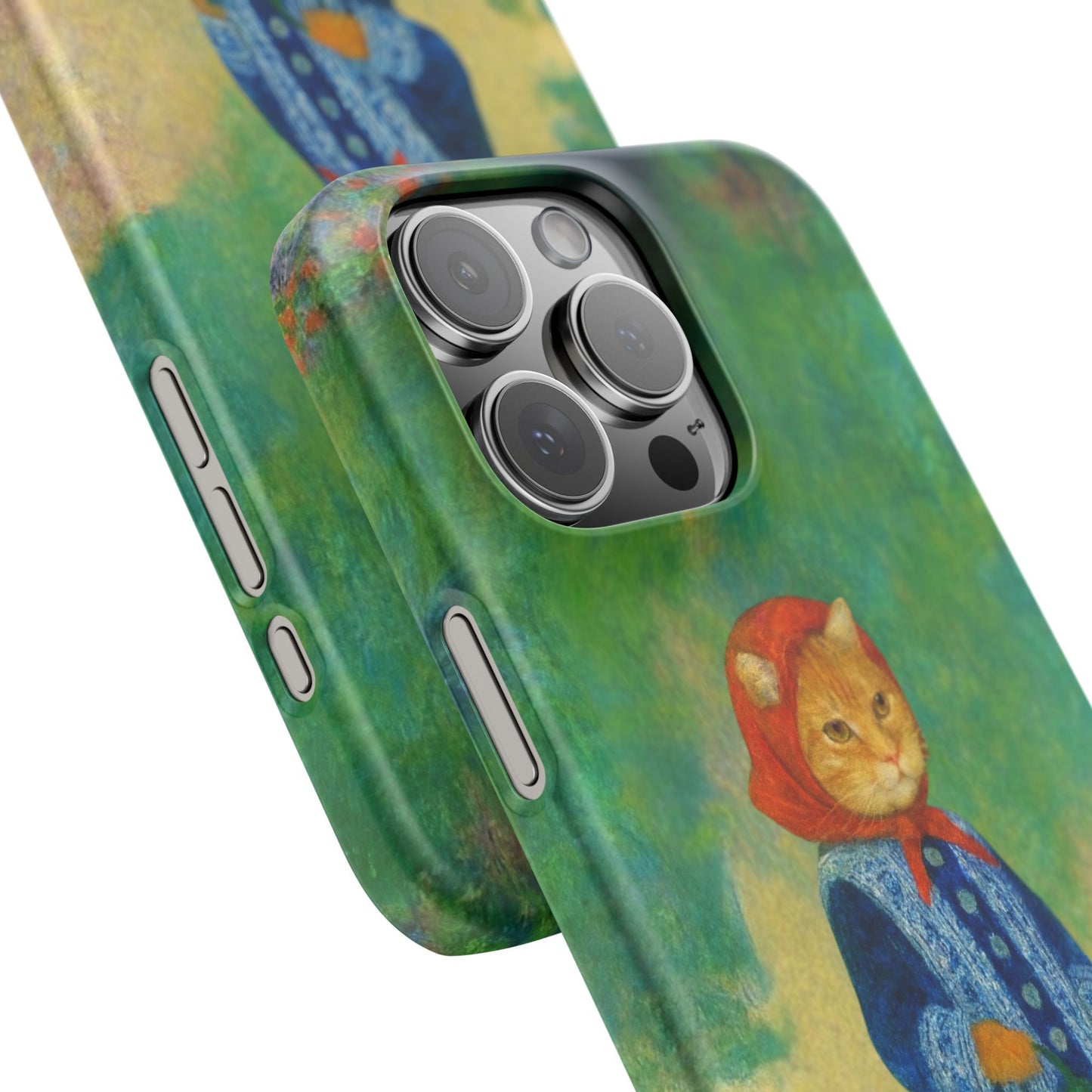 Babushka Cat With a Watering Can x Renoir Funny Art  Slim Phone Case