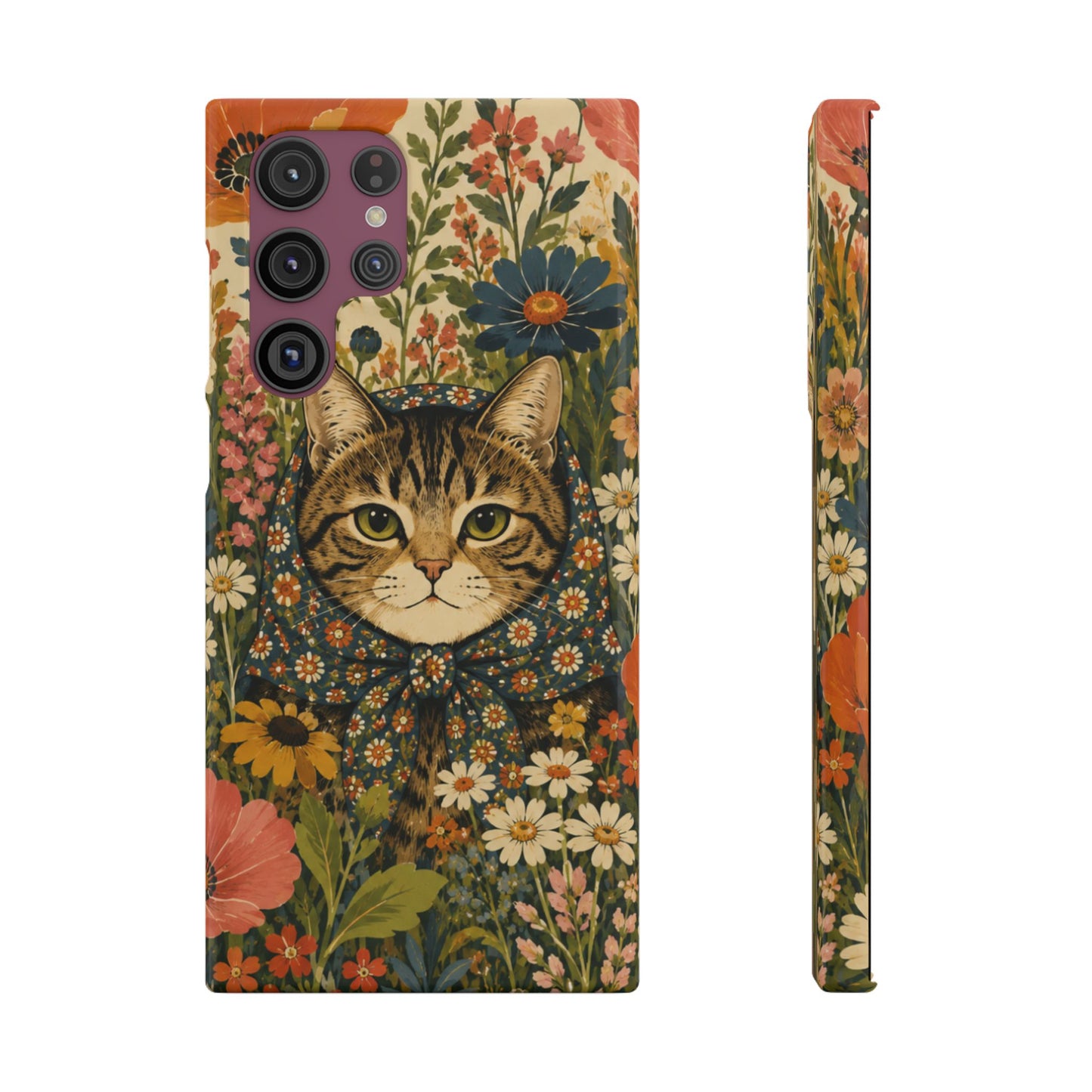 Babushka Cat Peeky Gardens Snap Phone Case