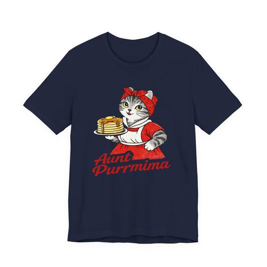Aunt Purrmima Babushka Cat T-Shirt, Funny Cat Lover Unisex Tee
