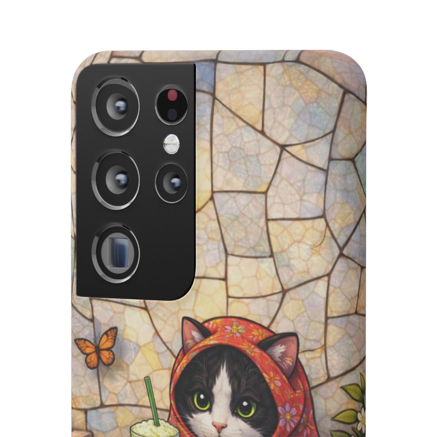 Babushka Cat Reads, Tuxedo Cat Literary Snap Phone Case