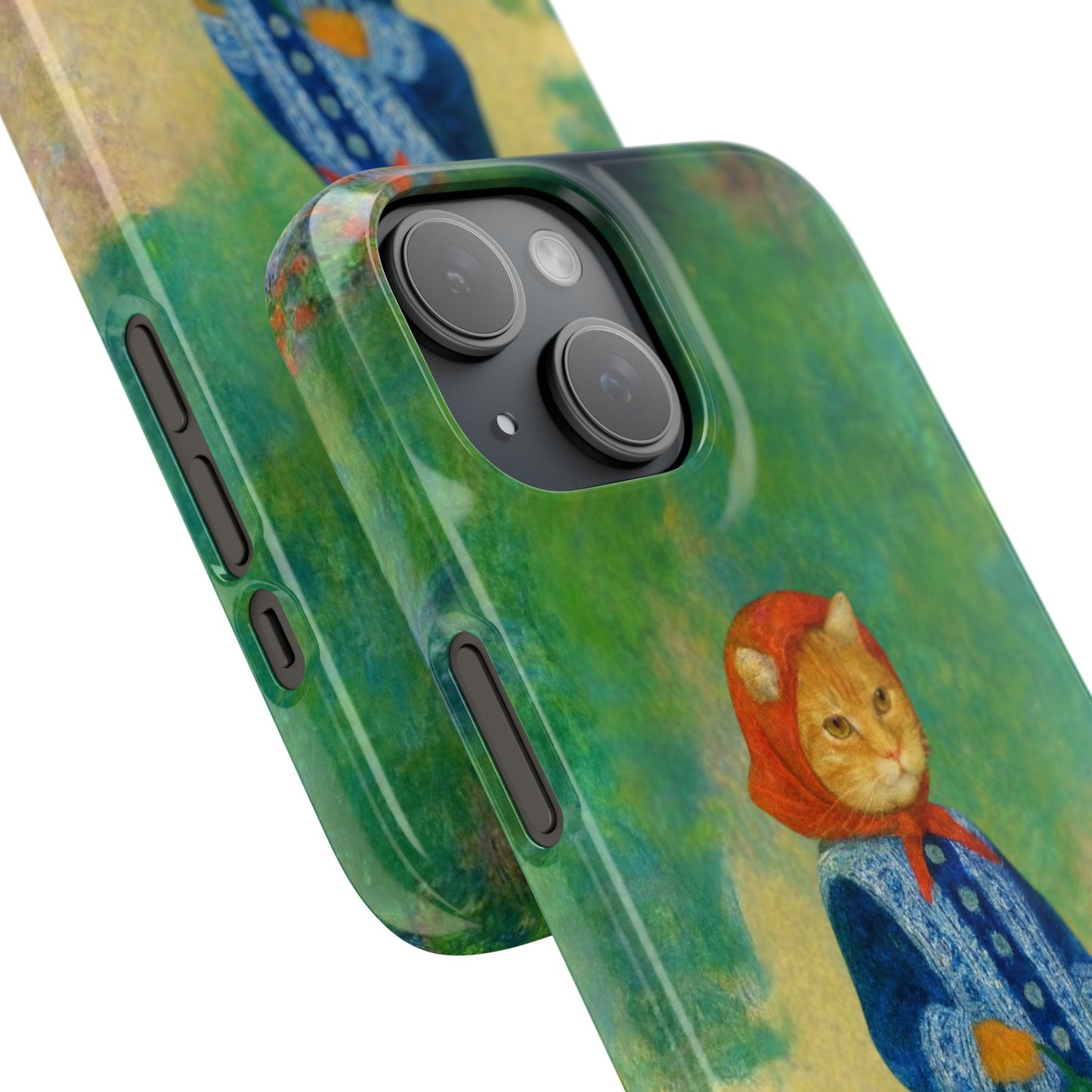 Babushka Cat With a Watering Can x Renoir Funny Art  Slim Phone Case