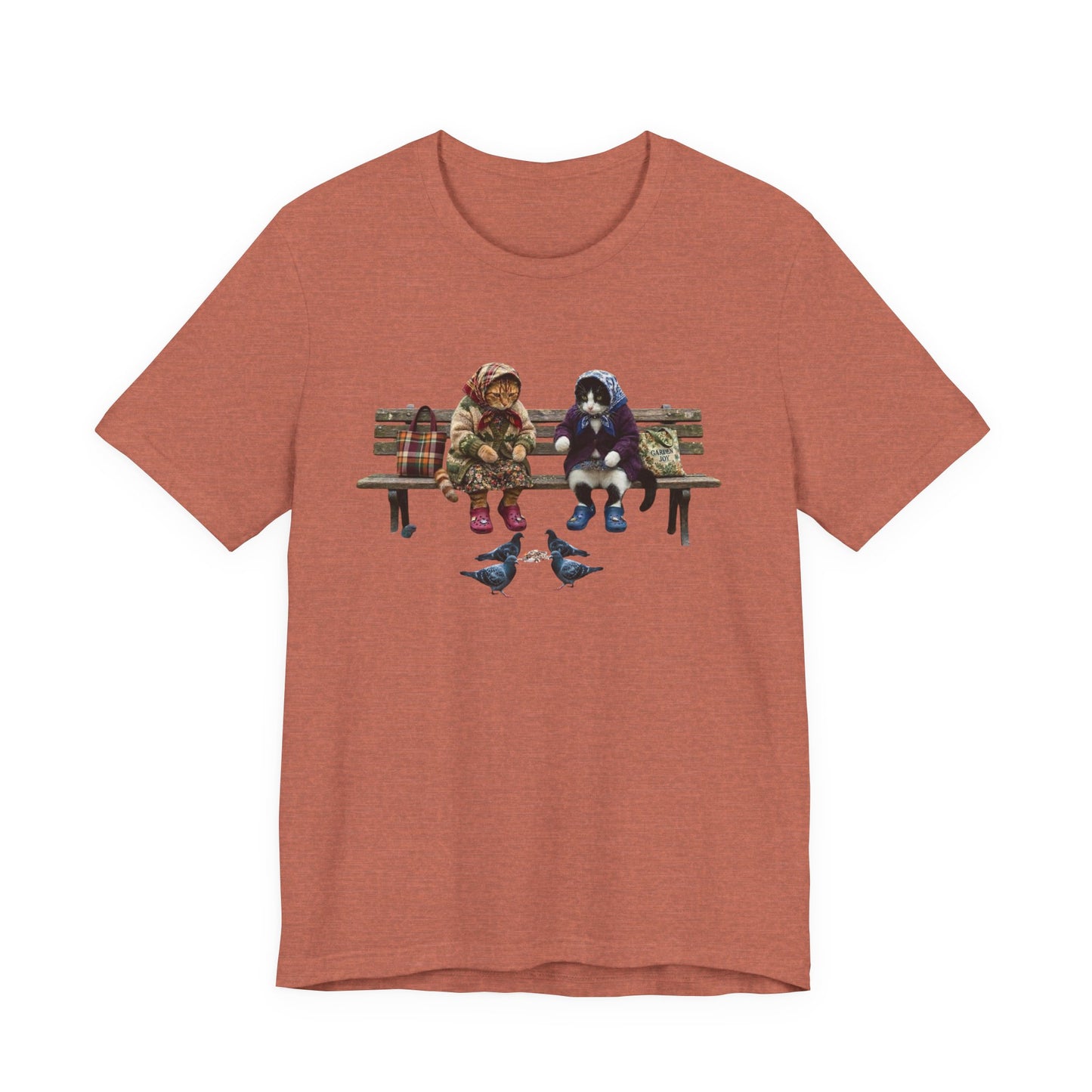 Babushka Cats Bench Friends Tee Graphic T-Shirt