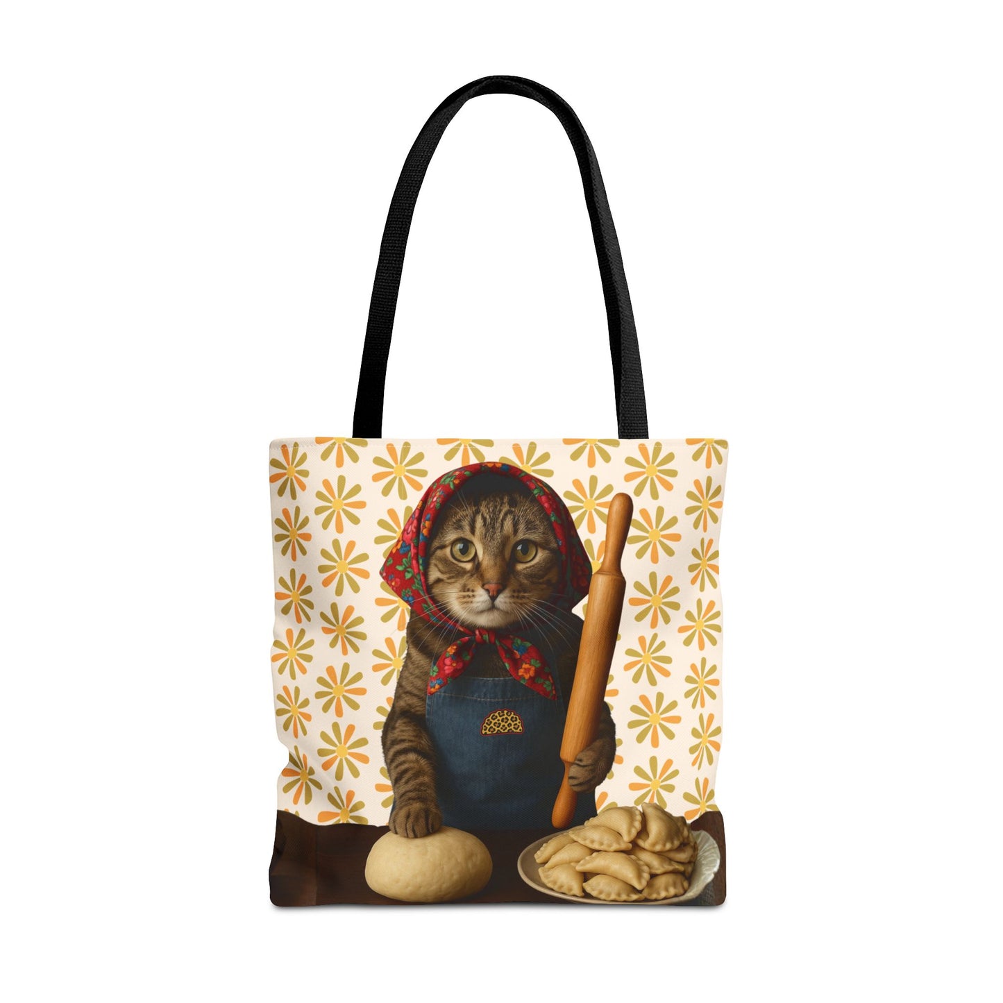 Babushka Cat ™ Adorable Polish Theme Tote Bag (AOP), Pierogi Gifts