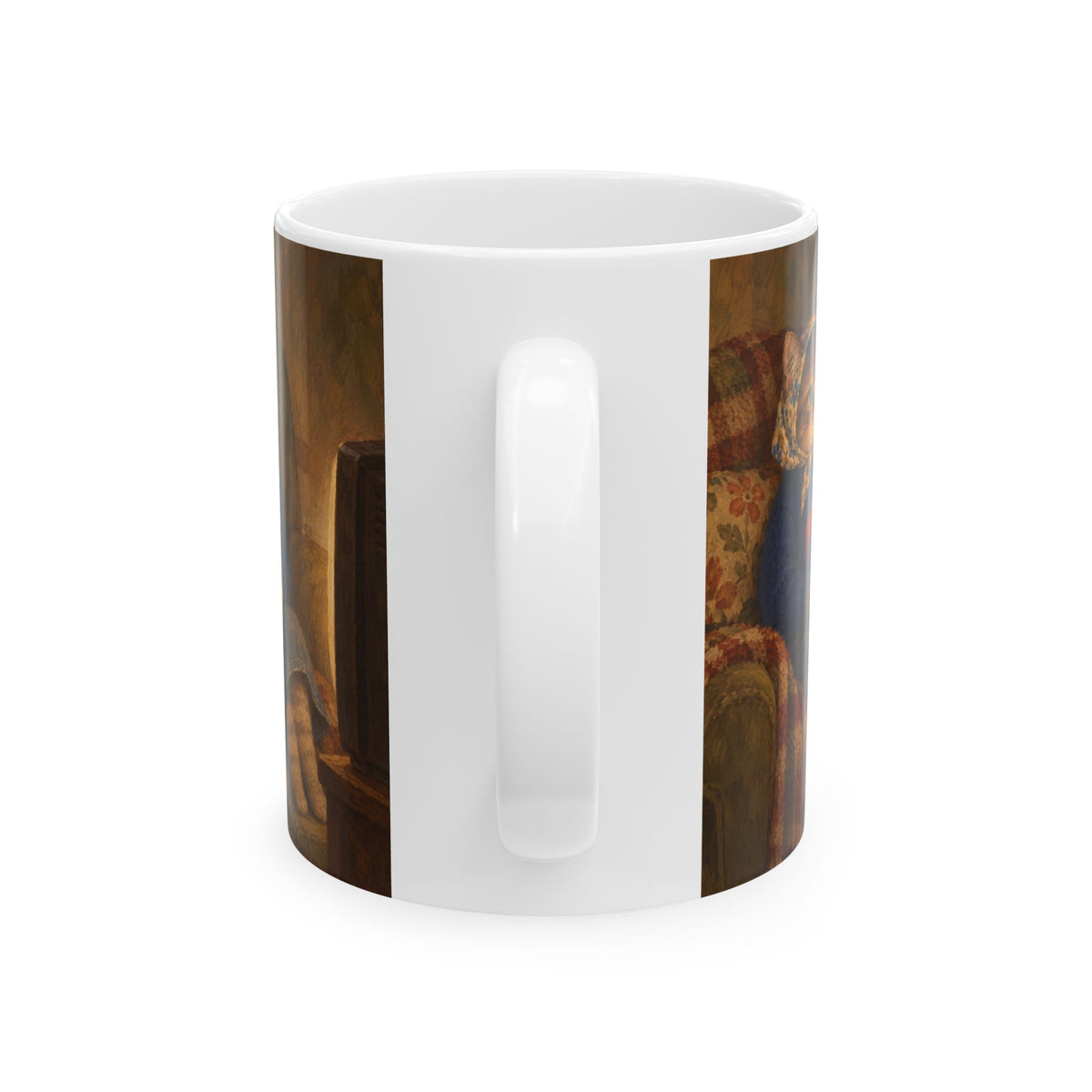 Nostalgic Buffalo Tabby Babushka Cat Ceramic Mug (2 sizes)