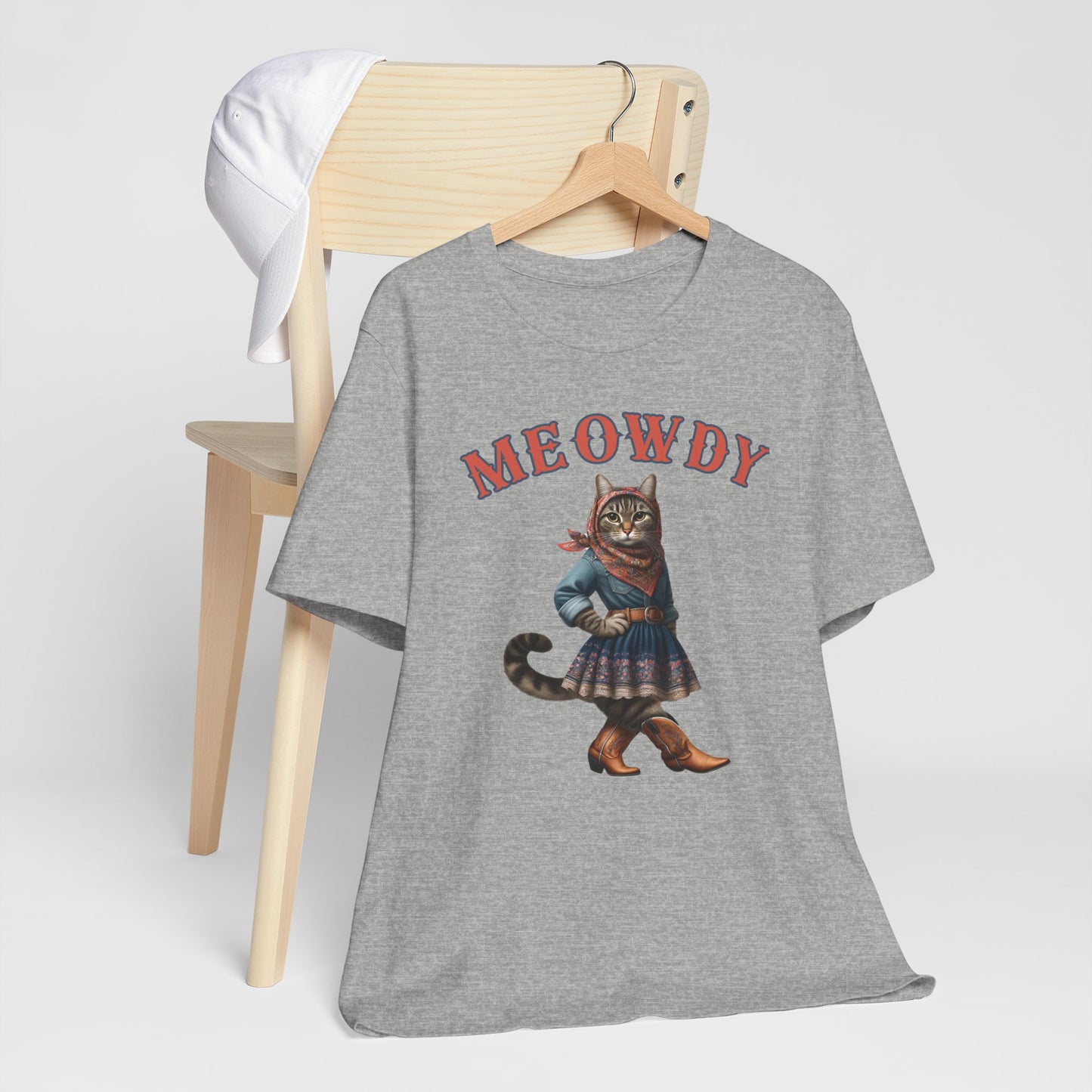 Babushka Cat Goes Country, Tabby Cowgirl Unisex Jersey Short Sleeve Tee