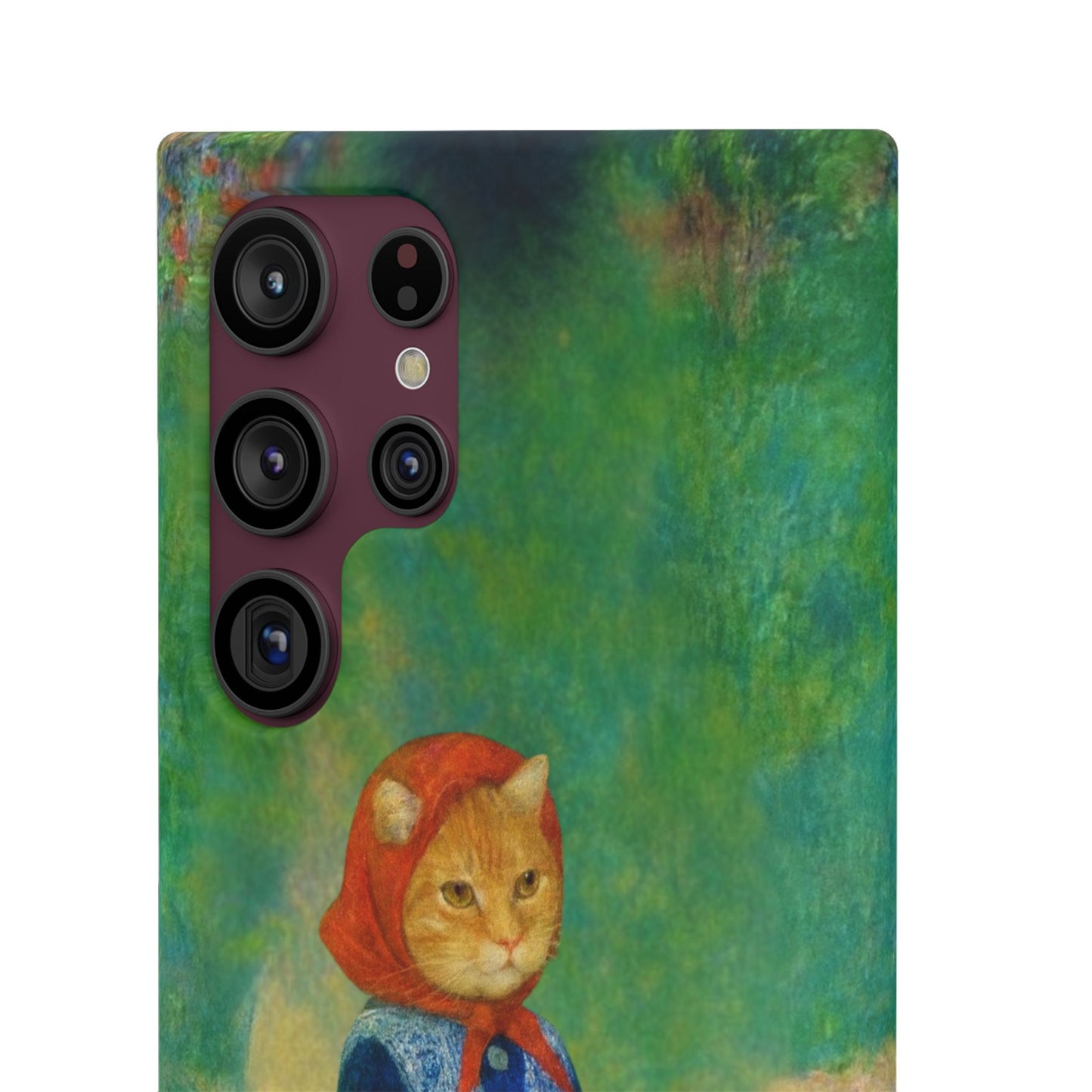 Babushka Cat With a Watering Can x Renoir Funny Art  Slim Phone Case