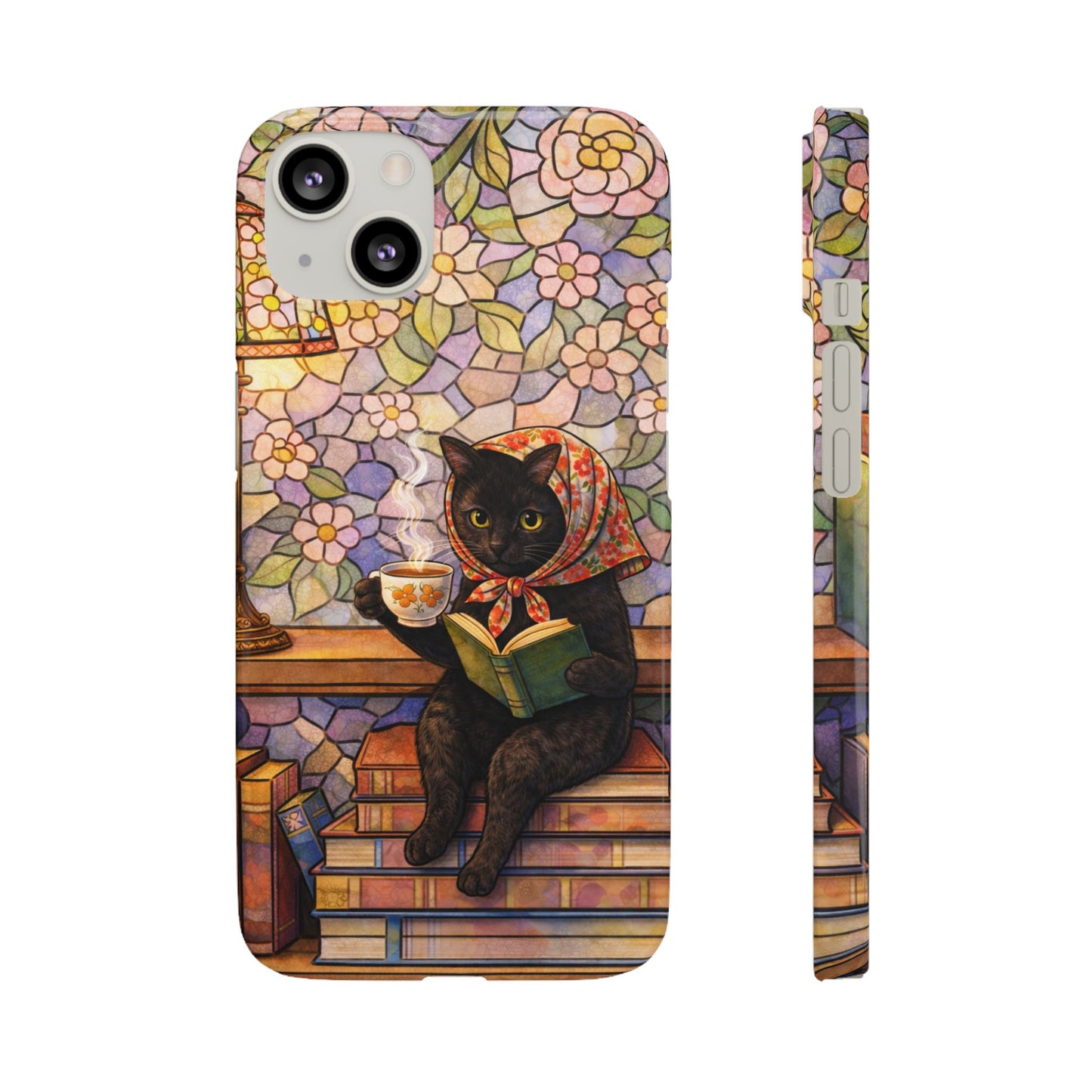 Babushka Cat Reads Artistic Literary Snap Phone Cases