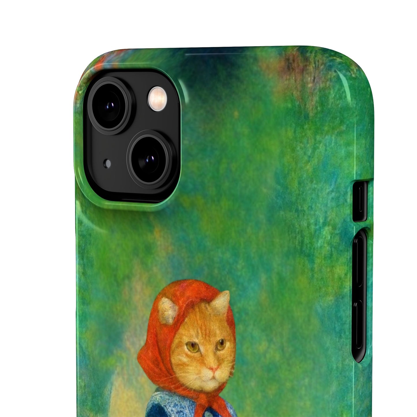 Babushka Cat With a Watering Can x Renoir Funny Art  Slim Phone Case