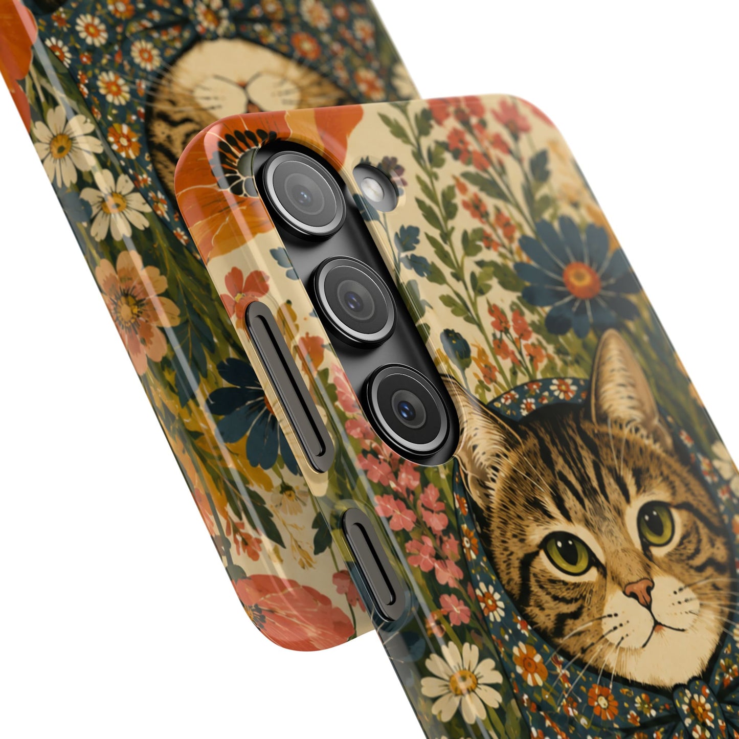 Babushka Cat Peeky Gardens Snap Phone Case