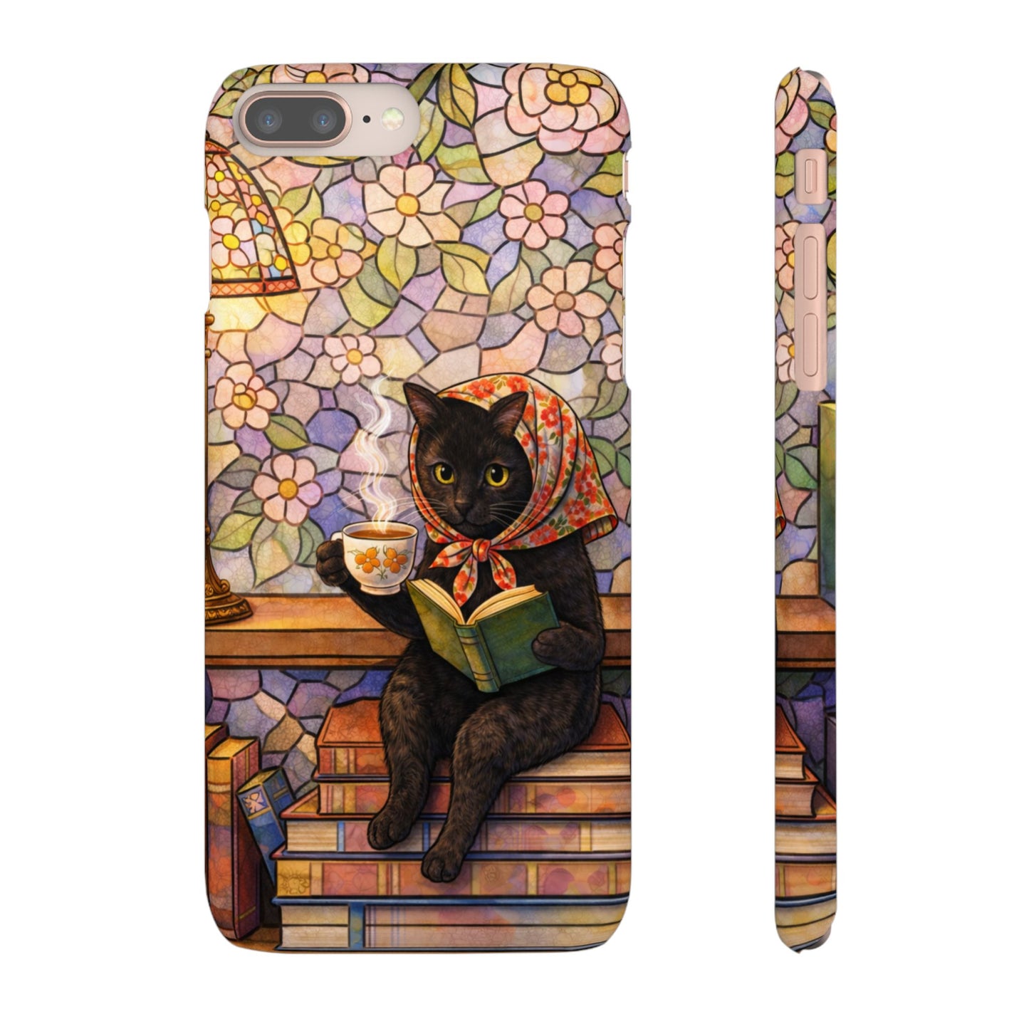 Babushka Cat Reads Artistic Literary Snap Phone Cases
