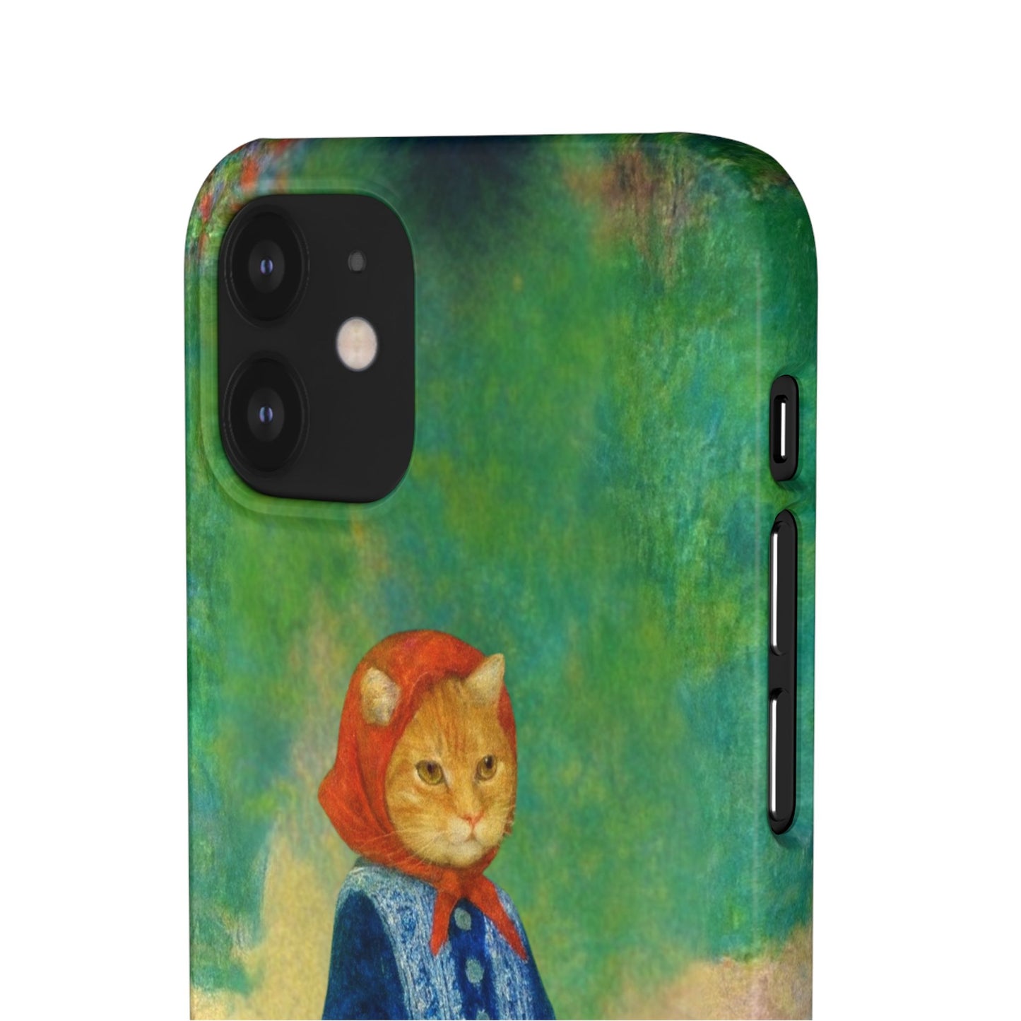 Babushka Cat With a Watering Can x Renoir Funny Art  Slim Phone Case