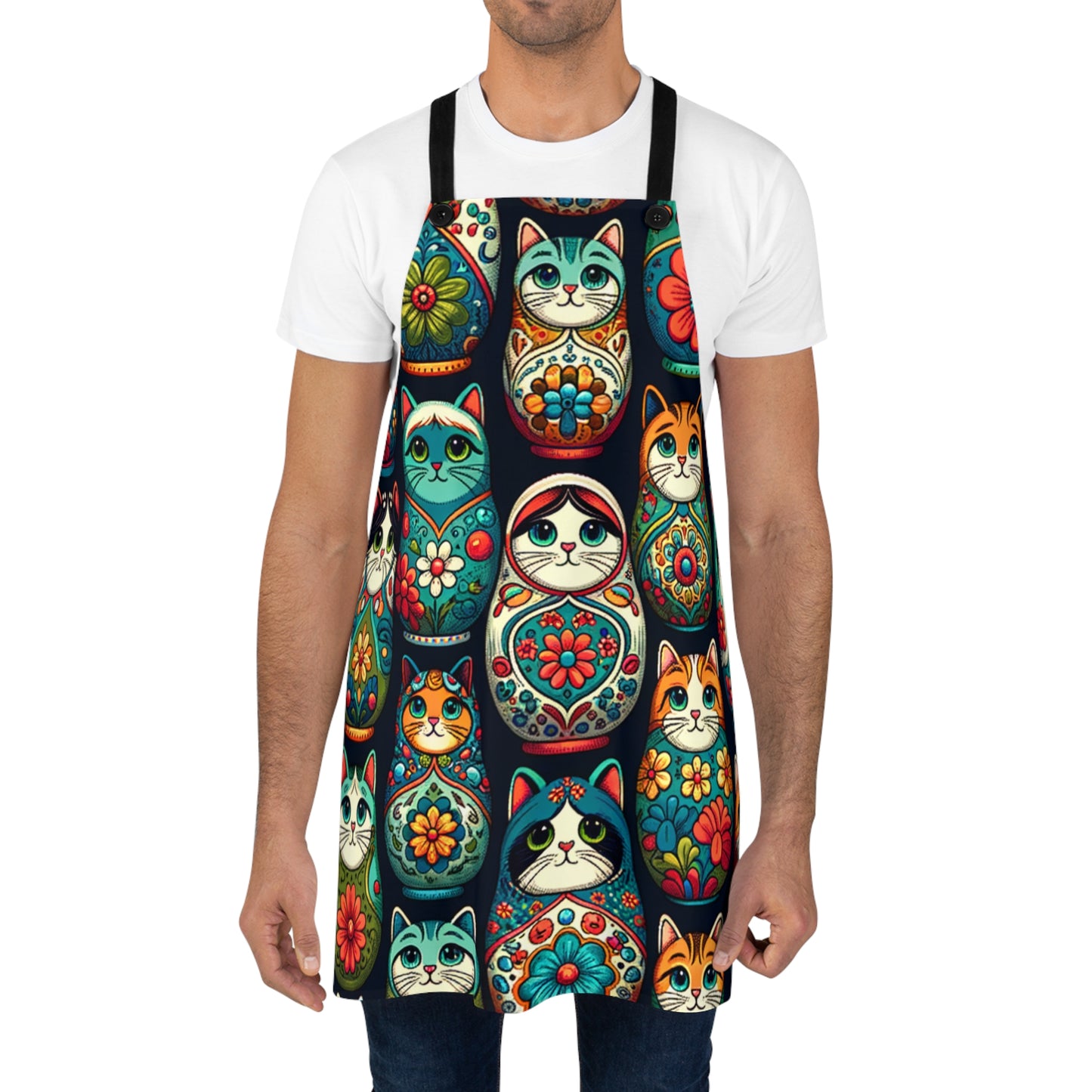 Catroyshka Babushka Cat Kitschy Apron (AOP) for Cat Lovers