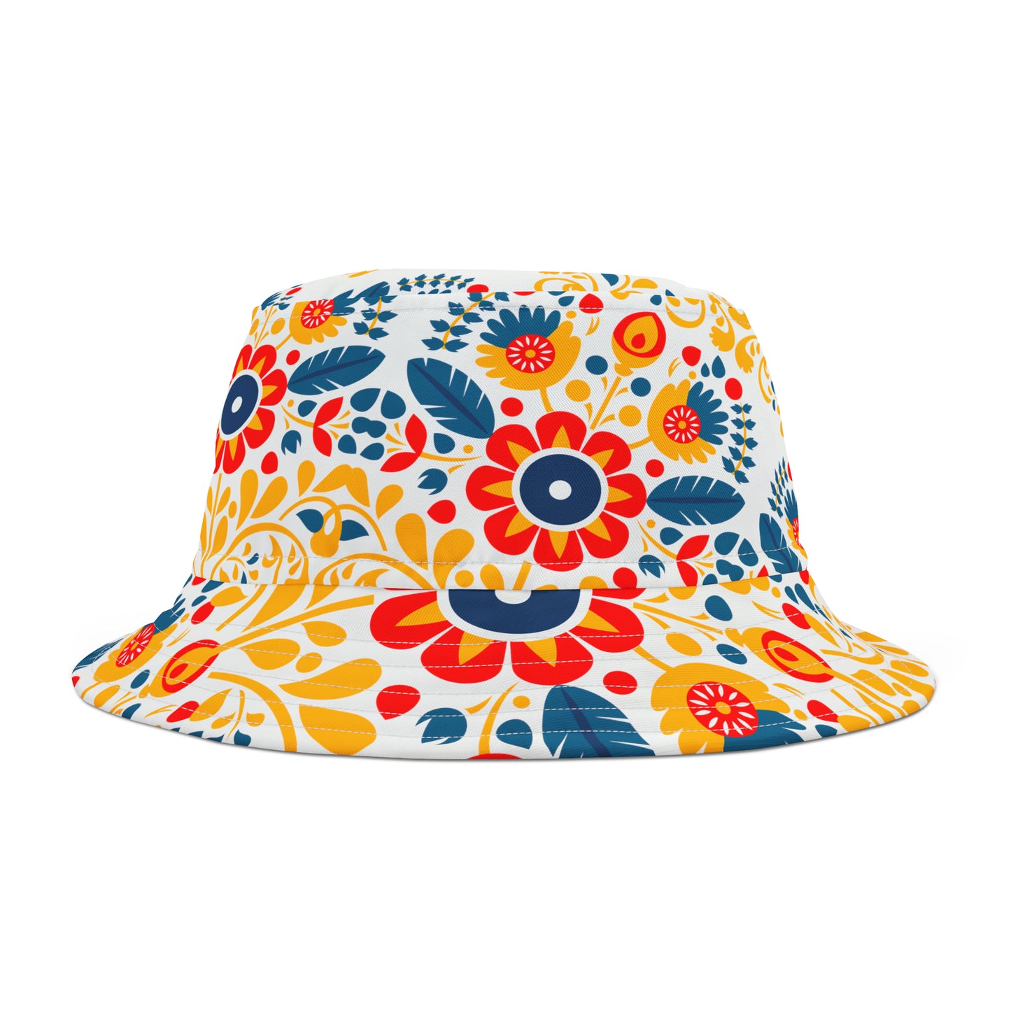 Polish Folk Art, Floral Wycinanki Bucket Hat (AOP)