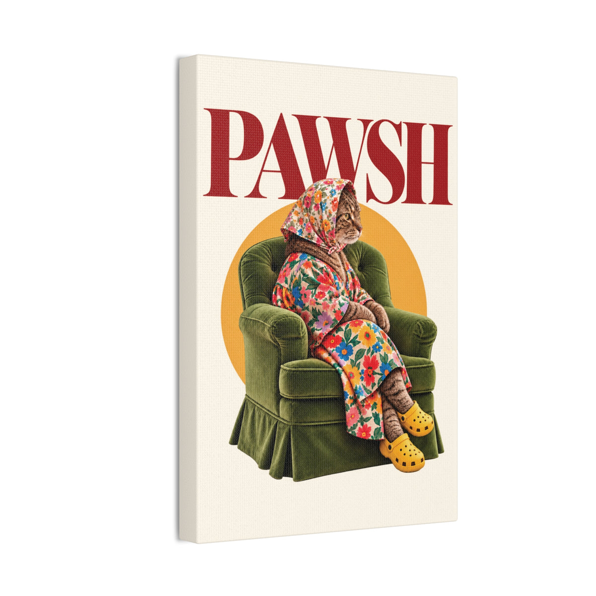 Babushka Cat Pawsh Icon Canvas Wall Art