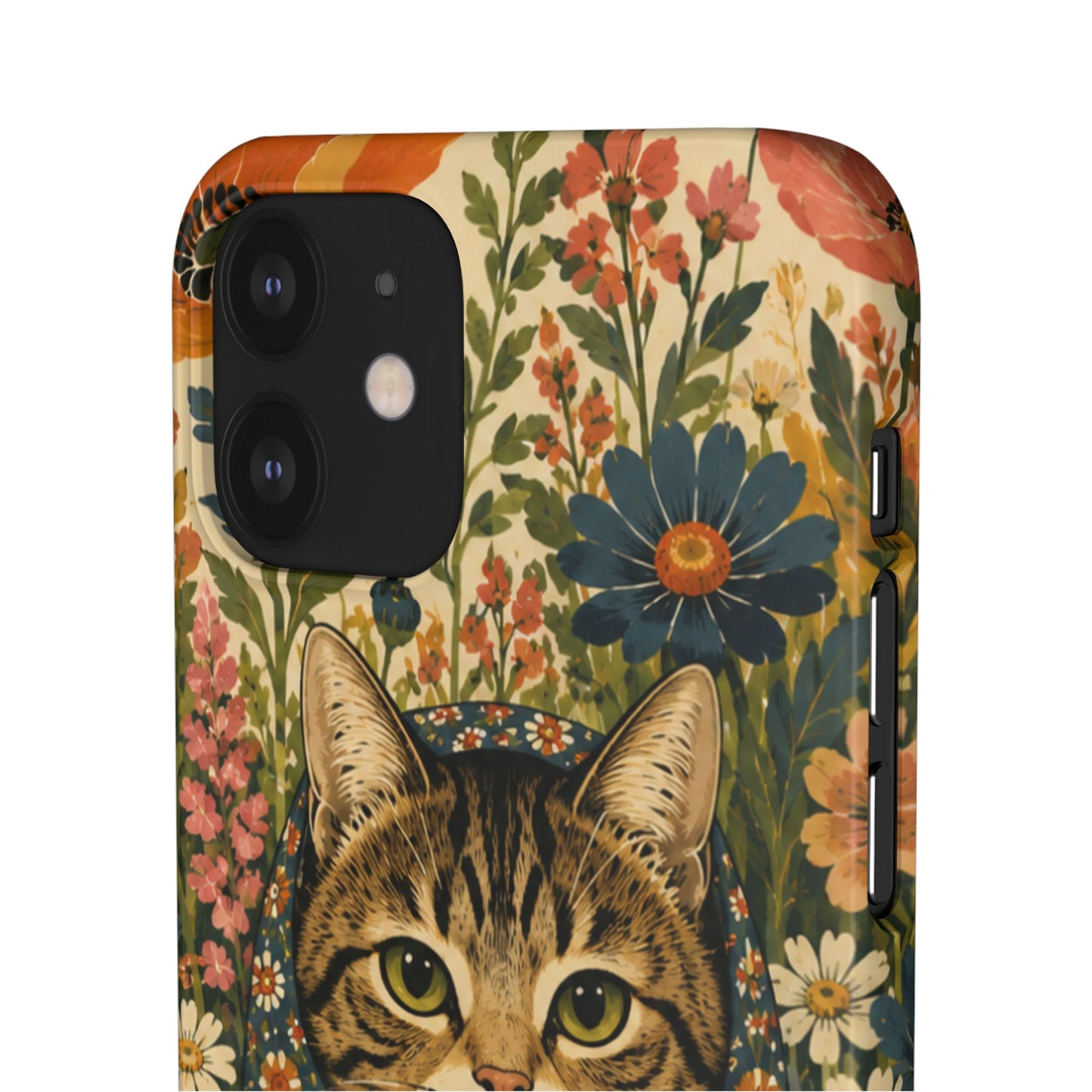 Babushka Cat Peeky Gardens Snap Phone Case