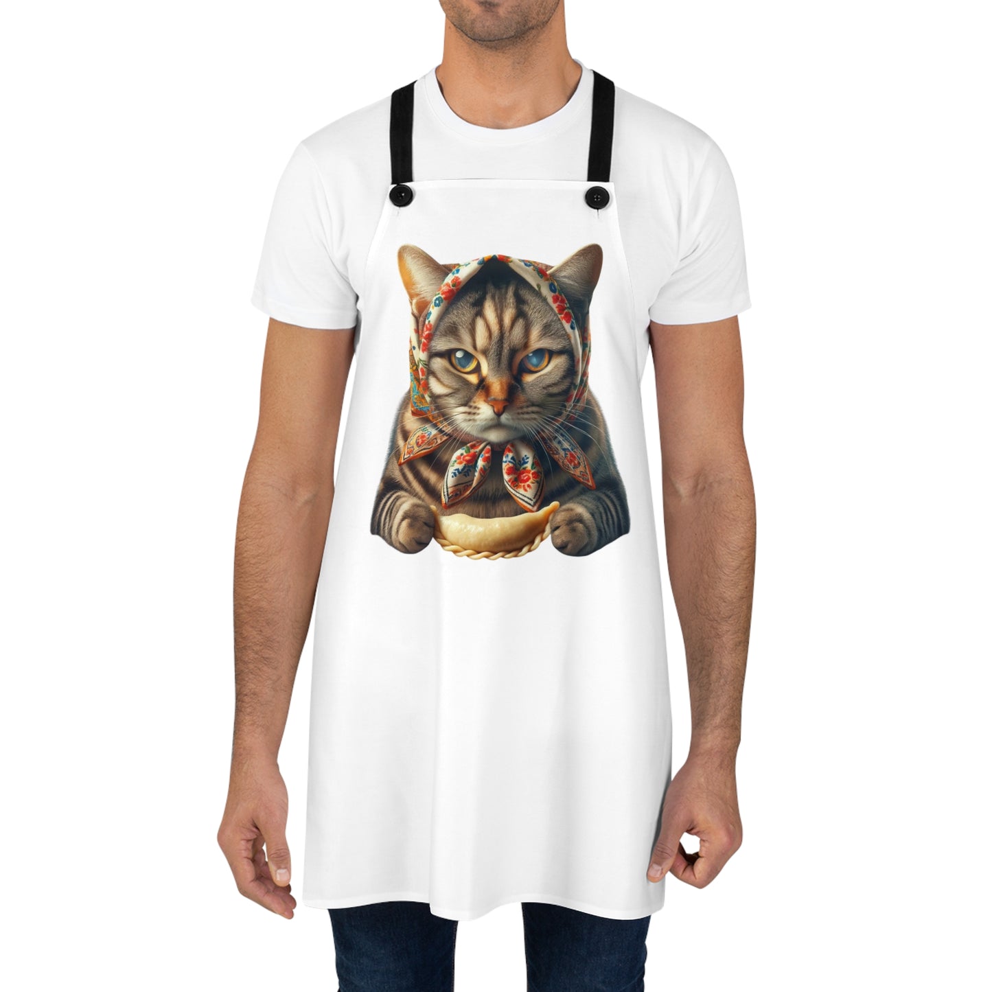 Babushka Cat Apron, Pierogi Cat