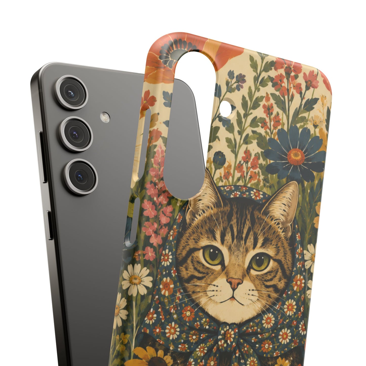 Babushka Cat Peeky Gardens Snap Phone Case