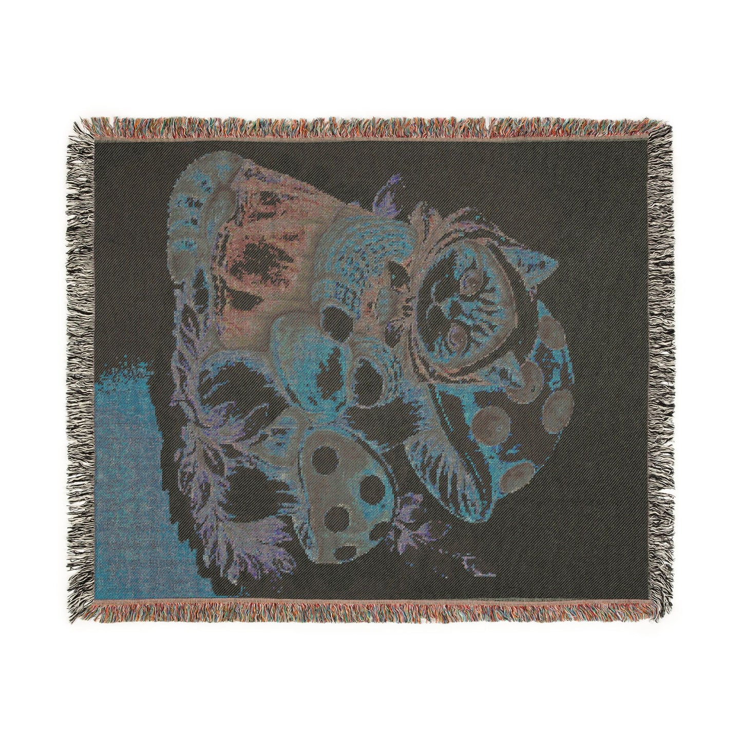 Babushka Cat Merry Mushroom Style Art Woven Blanket