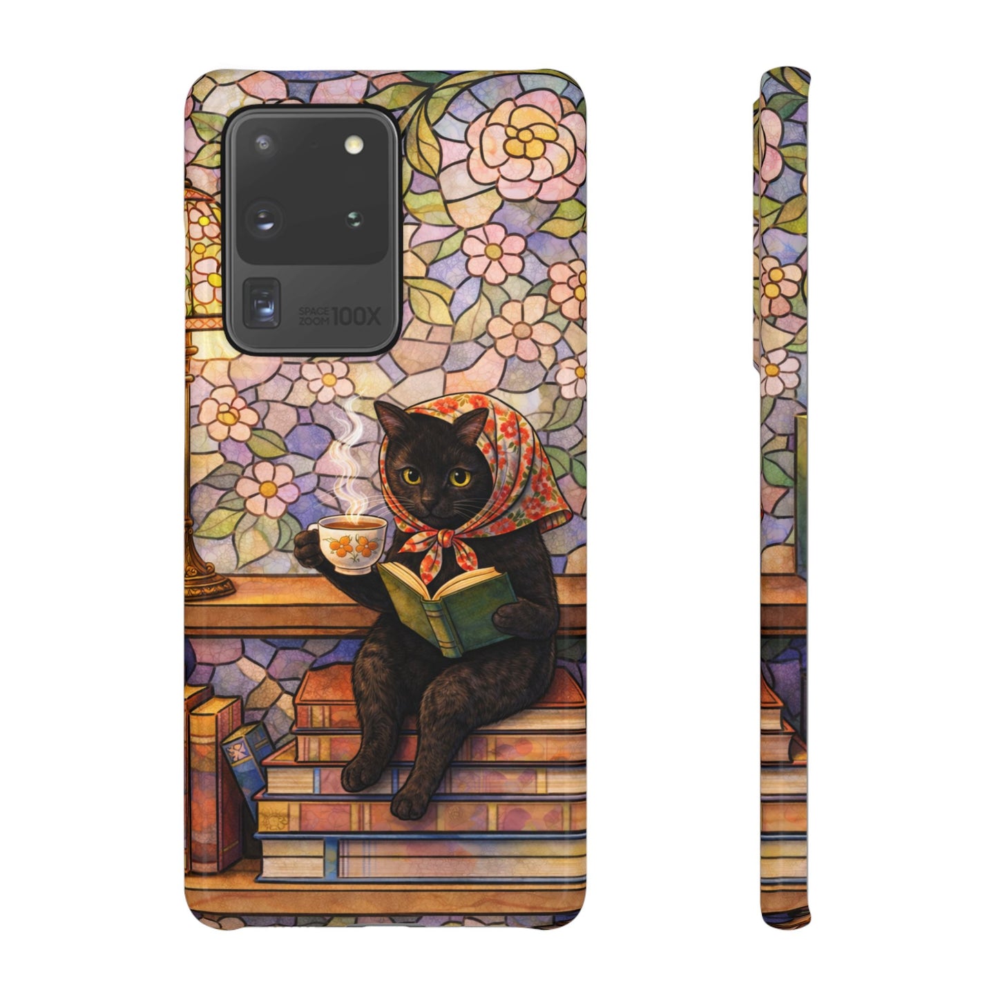 Babushka Cat Reads Artistic Literary Snap Phone Cases