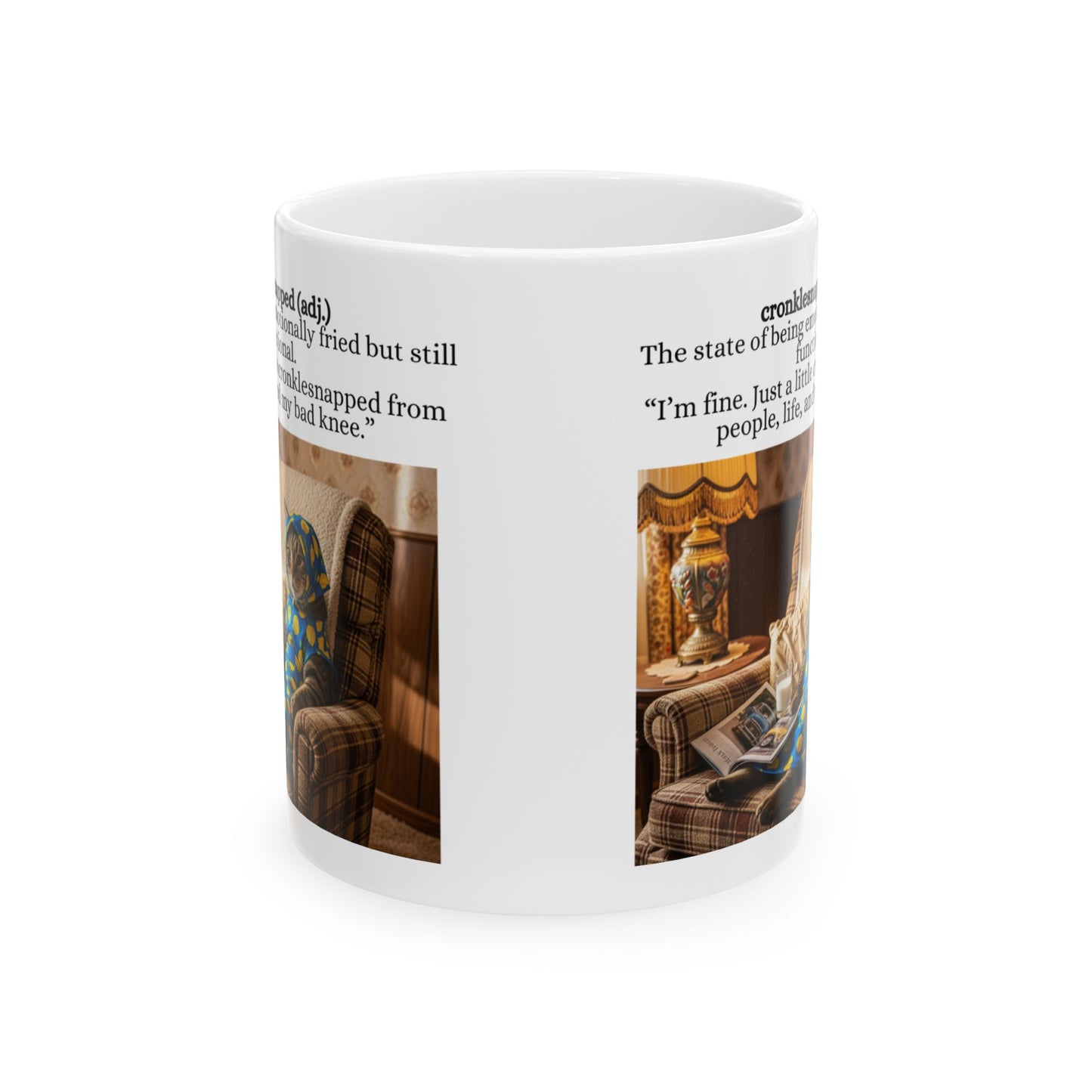 Babushka Cat  Cronklesnapped Definition (Made up Word) Humor Cat Mug