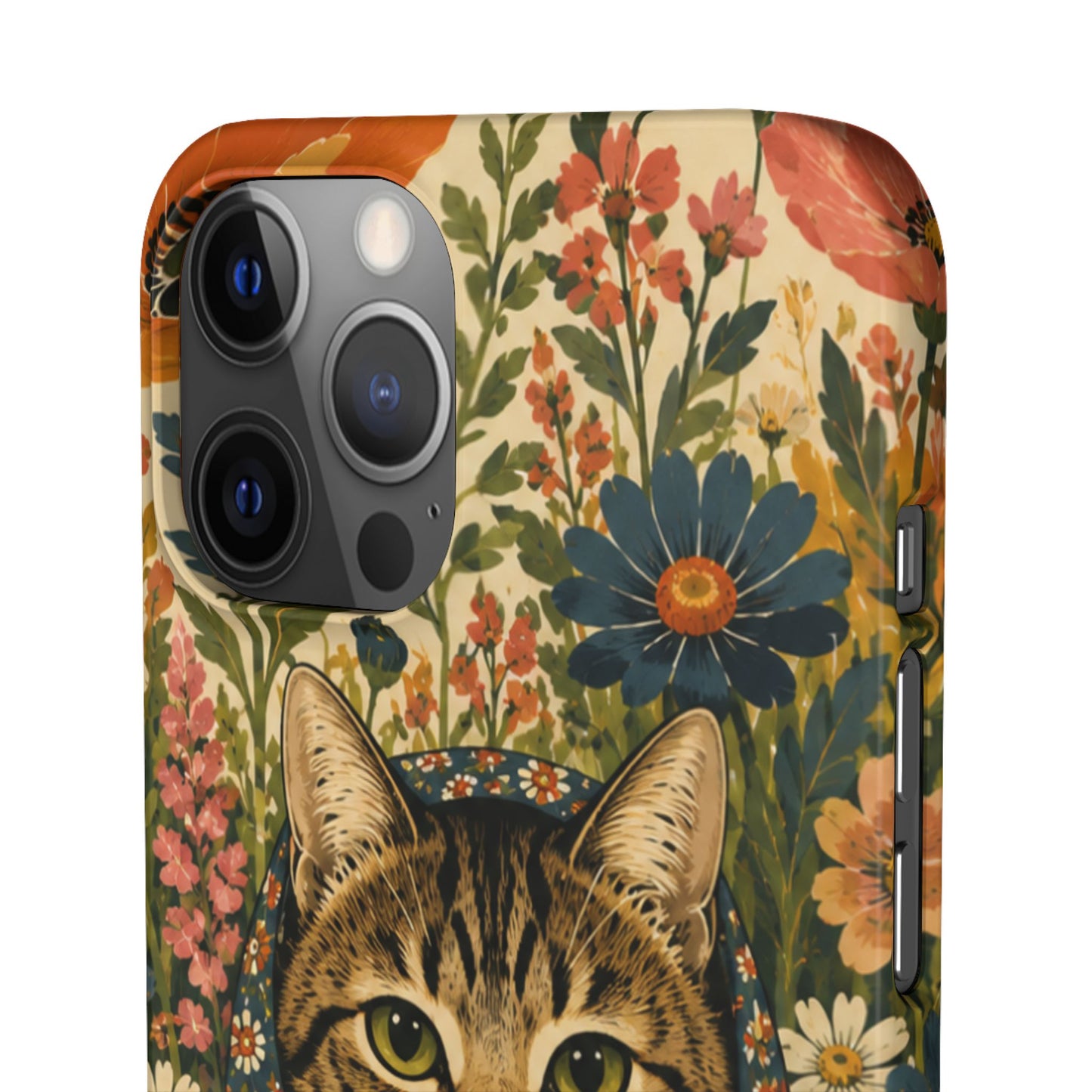 Babushka Cat Peeky Gardens Snap Phone Case