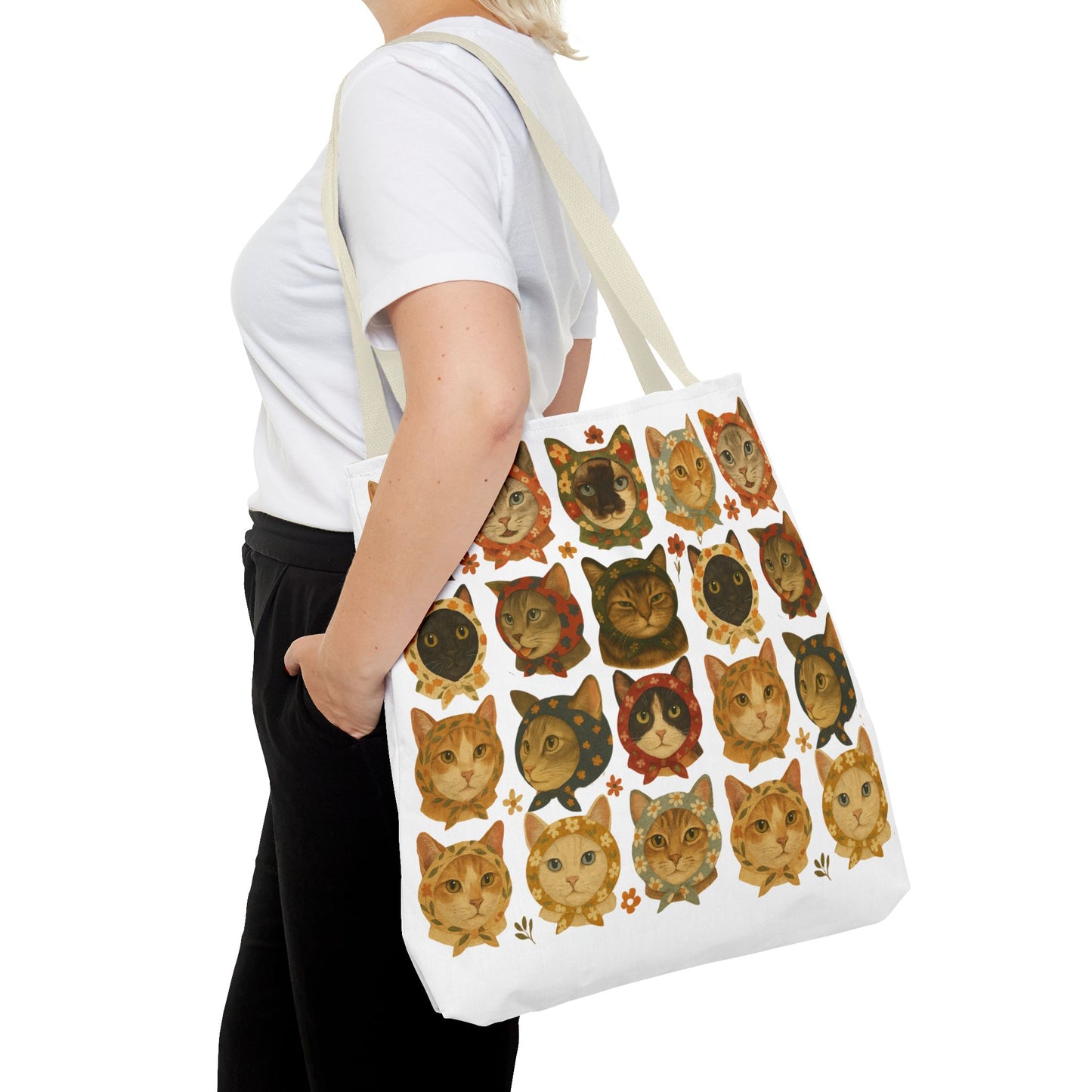 Babushka Cat Lovers Tote Bag