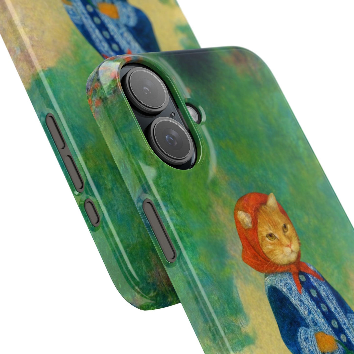 Babushka Cat With a Watering Can x Renoir Funny Art  Slim Phone Case