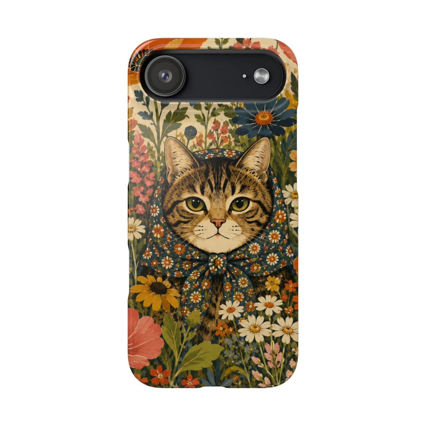 Babushka Cat Peeky Gardens Snap Phone Case