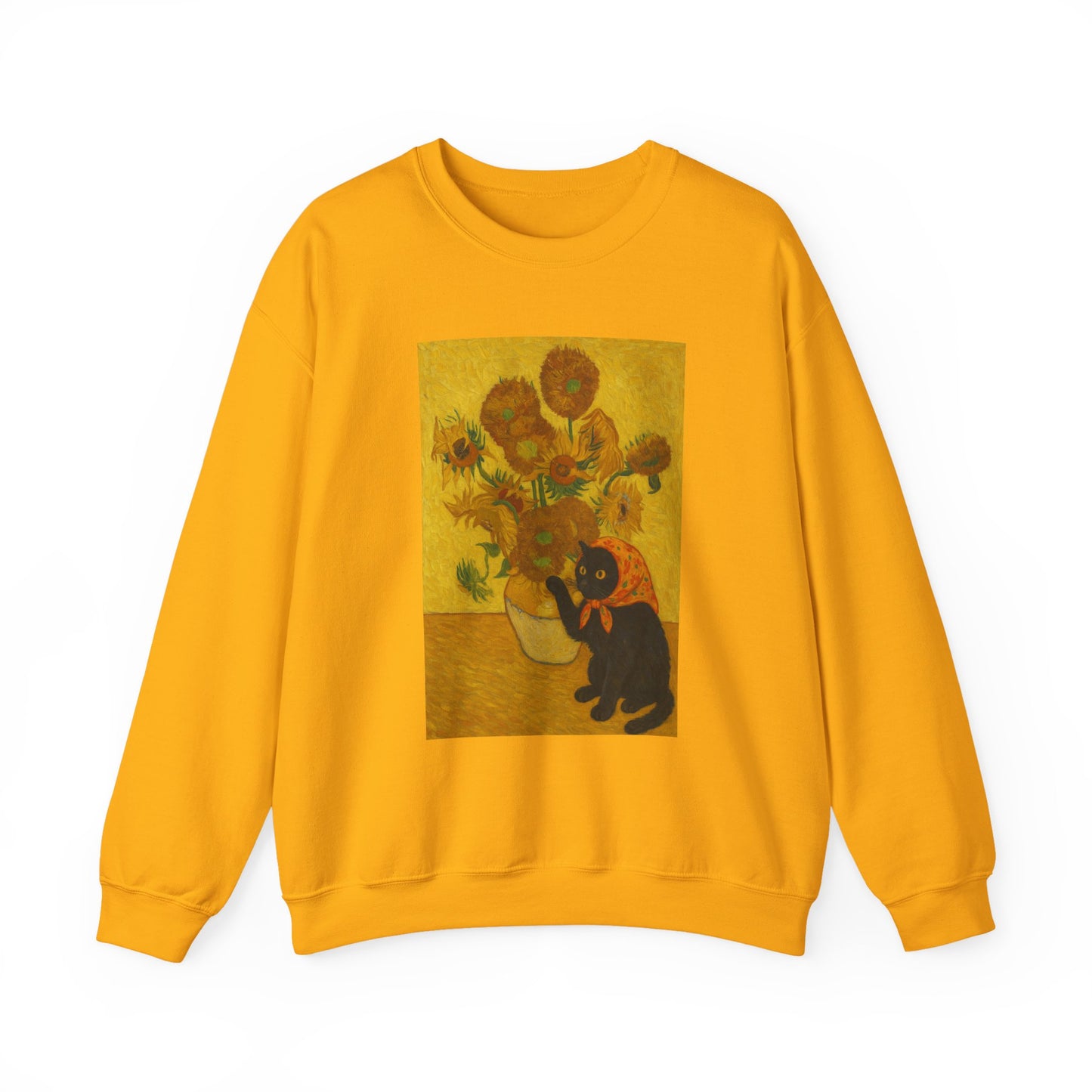 VanGogh and Babushka Cat Unisex Heavy Blend™ Crewneck Sweatshirt