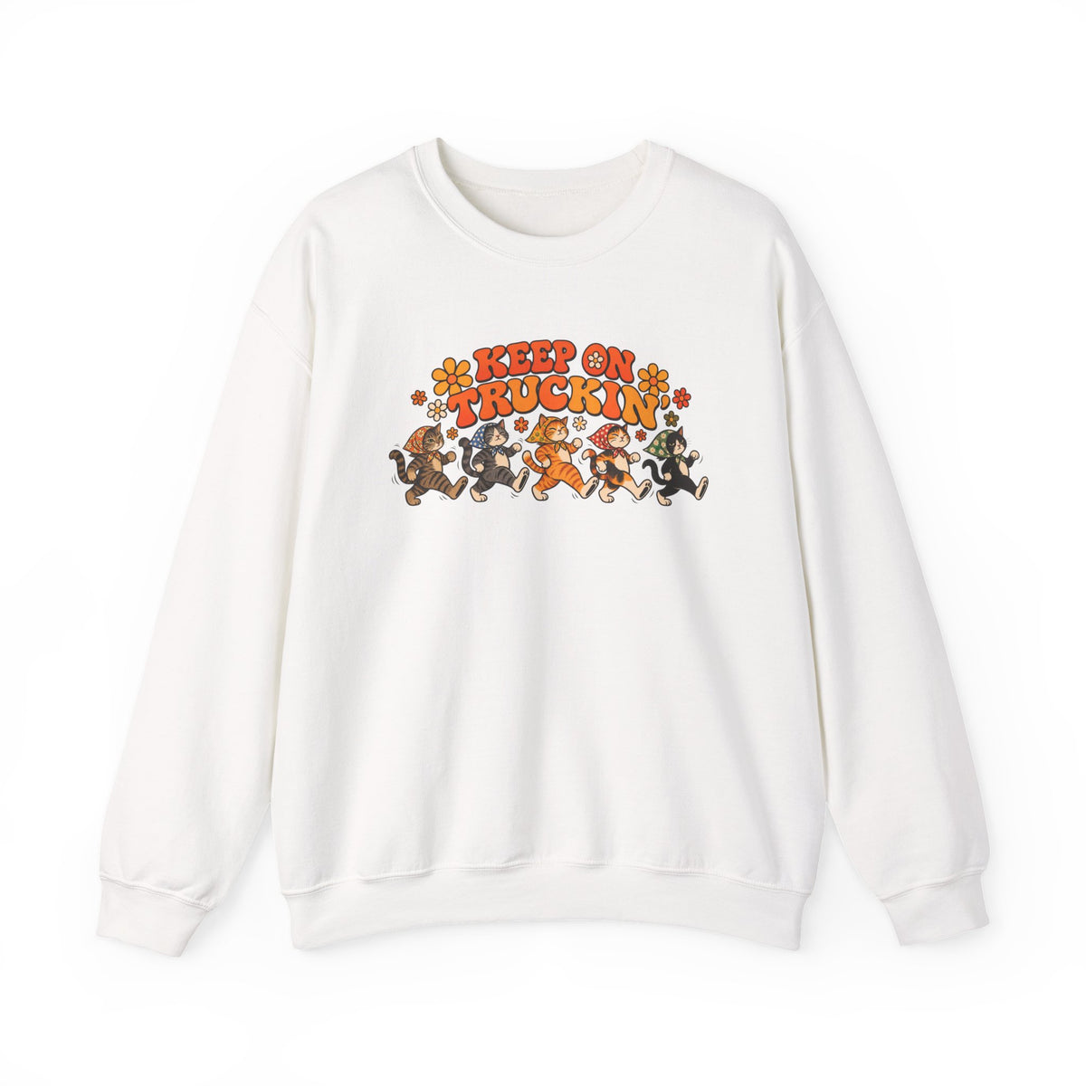 Babushka Cat Keep on Truckin' Unisex Heavy Blend™ Crewneck Sweatshirt