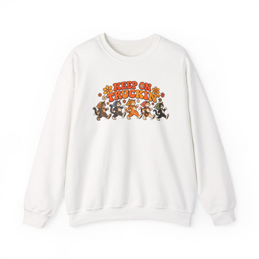 Babushka Cat Keep on Truckin' Unisex Heavy Blend™ Crewneck Sweatshirt