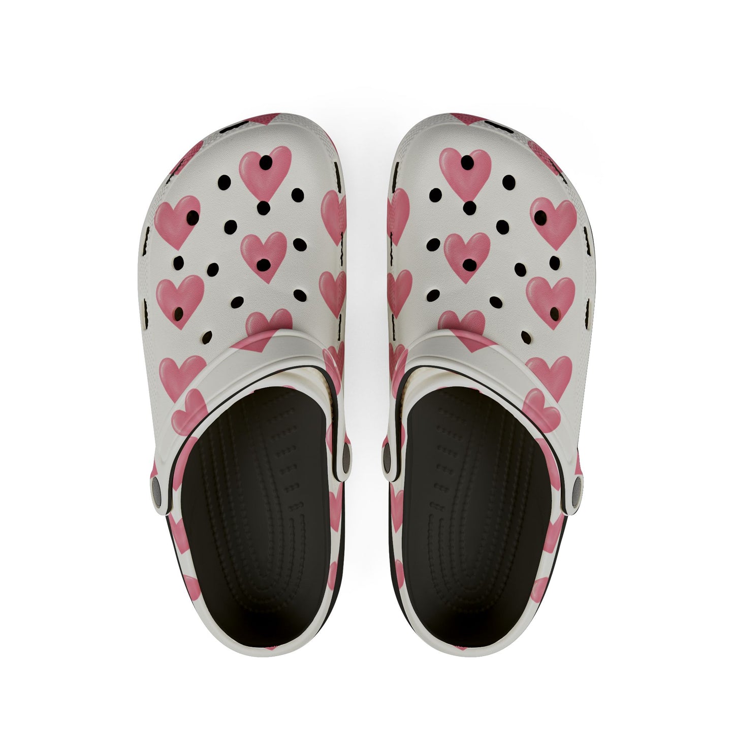 Pink Hearts Granny Gliders EVA Foam Rubber Shoes