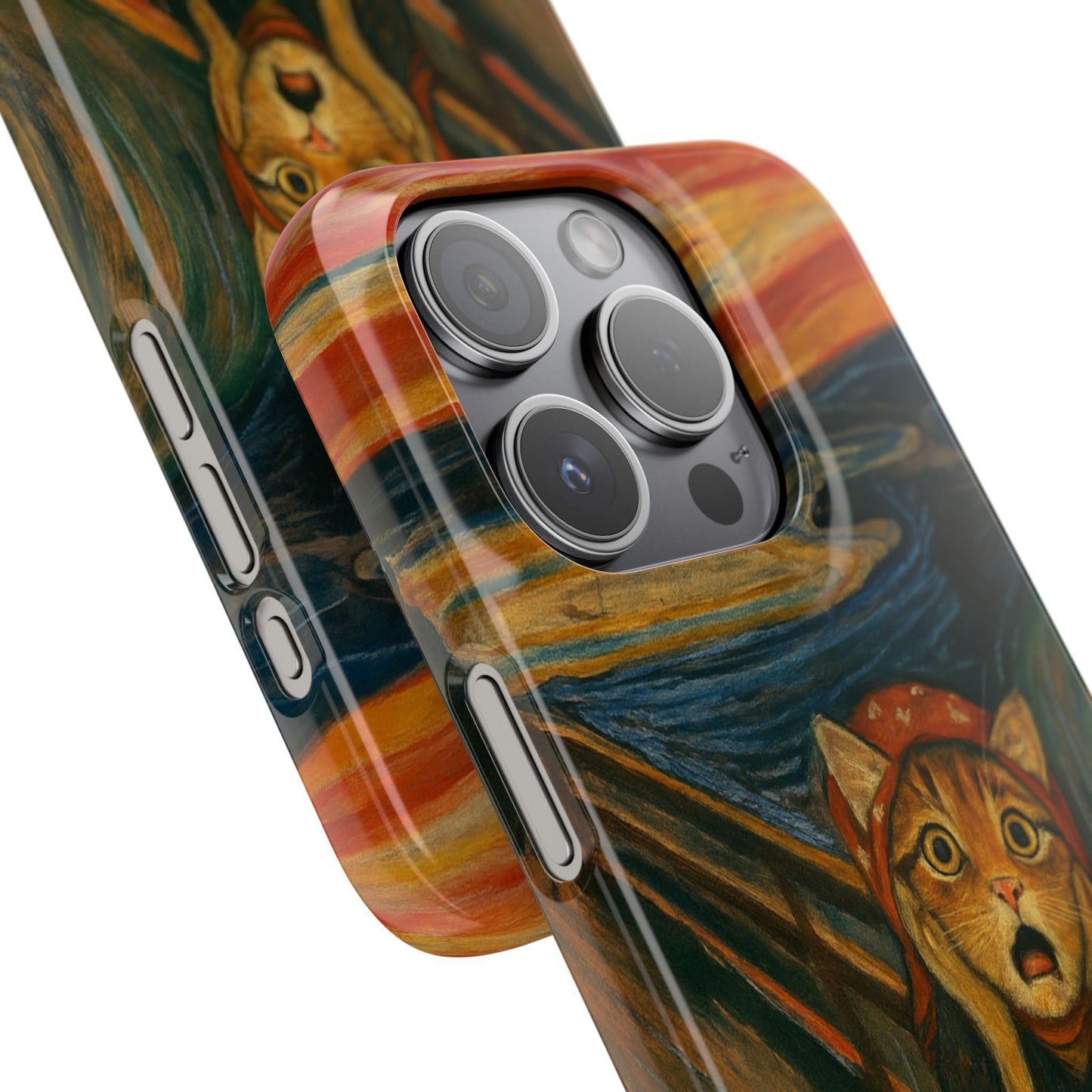 Babushka Cat x Edvard Munch The Scream Parody Art Snap Case