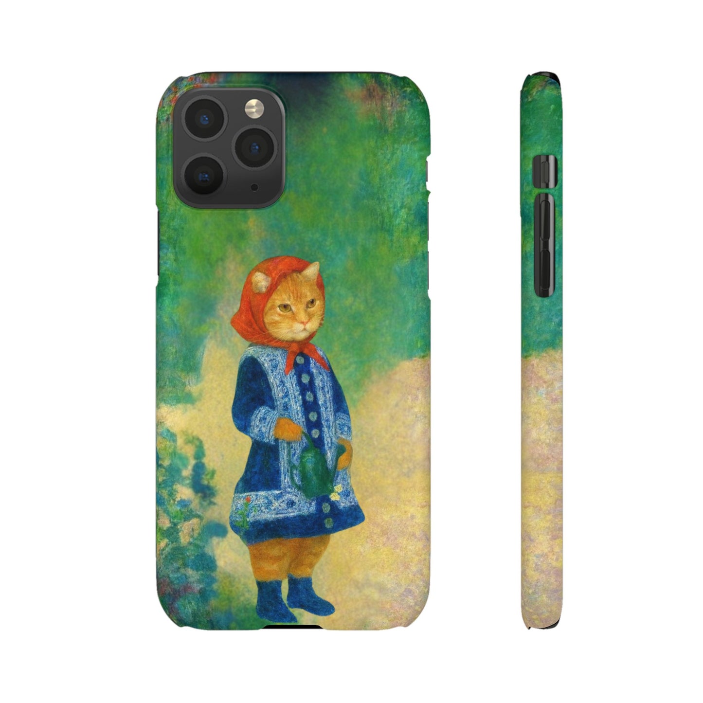 Babushka Cat With a Watering Can x Renoir Funny Art  Slim Phone Case