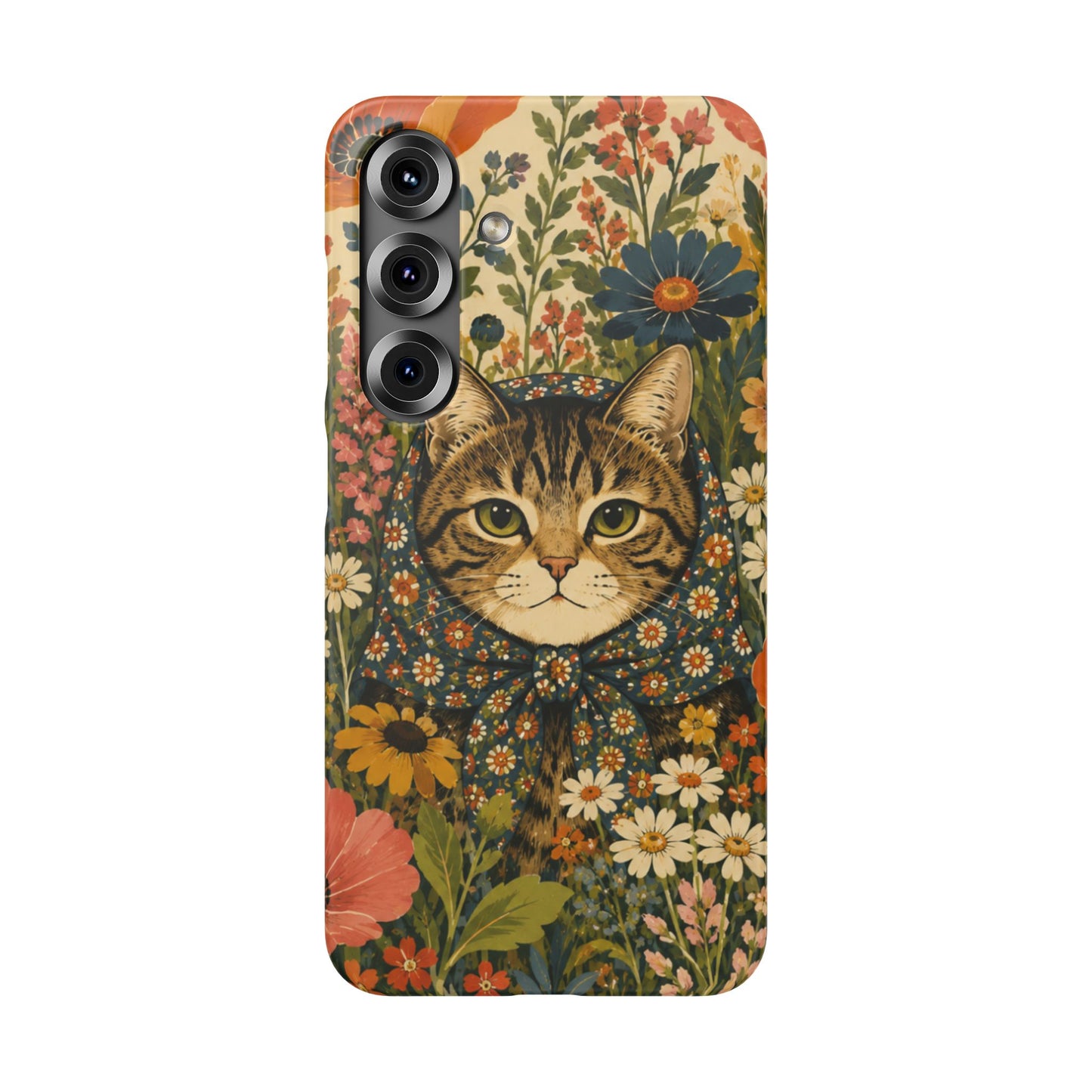Babushka Cat Peeky Gardens Snap Phone Case