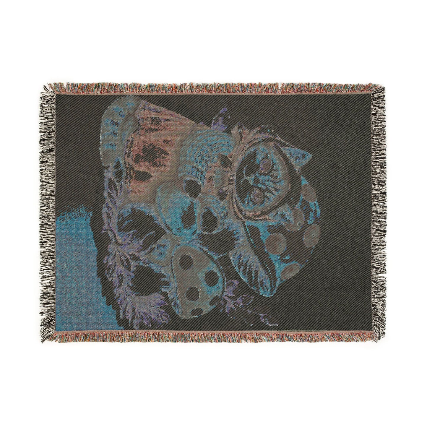 Babushka Cat Merry Mushroom Style Art Woven Blanket