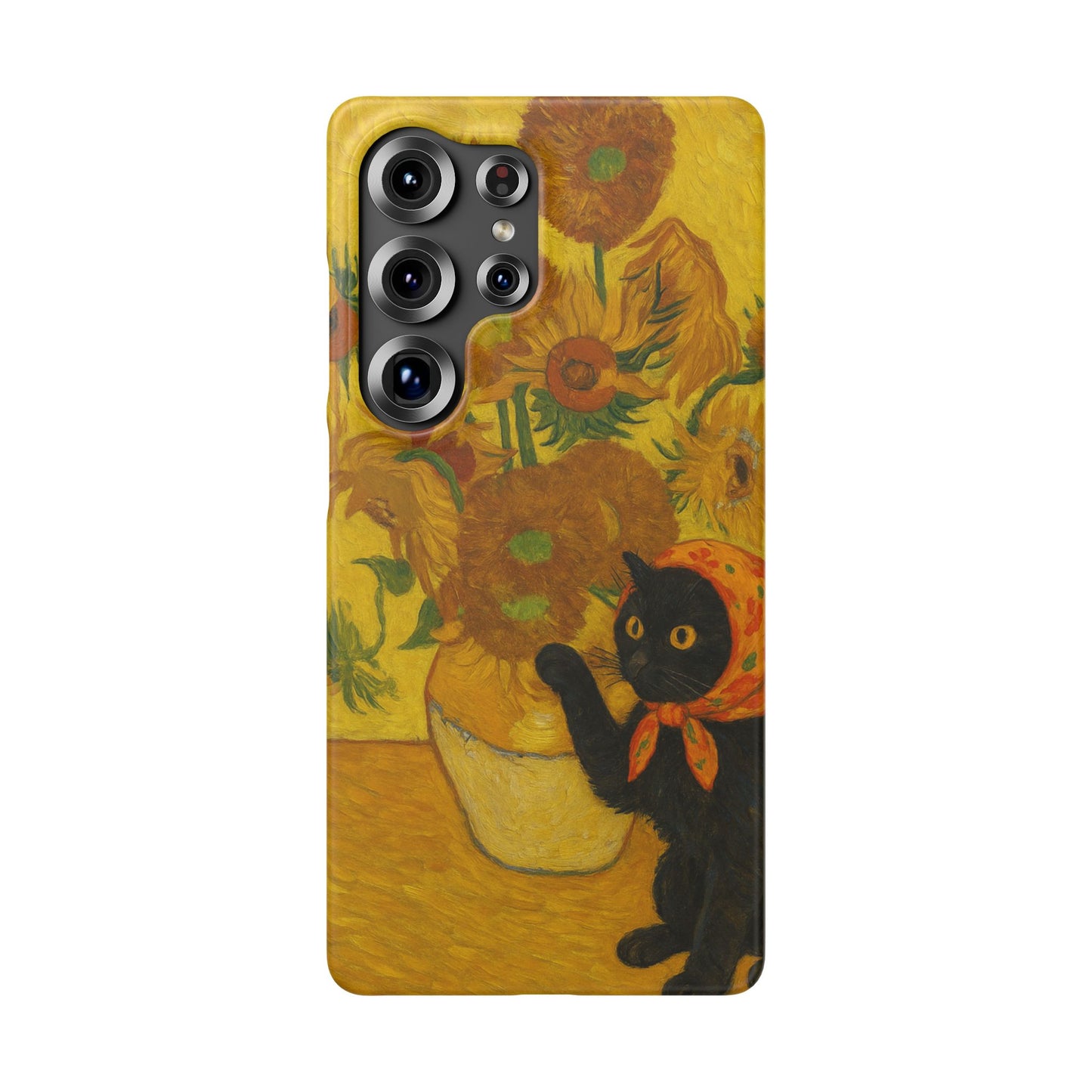 Babushka Cat Van Gogh Sunflowers Snap Phone Case